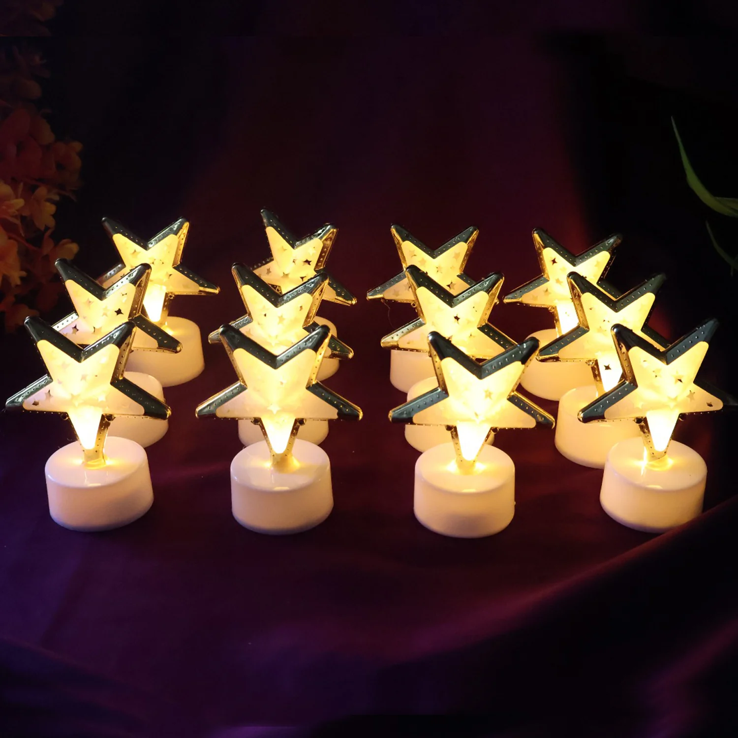 Decorative Star Shaped Flameless LED Candles (12 Pc) - Image 6