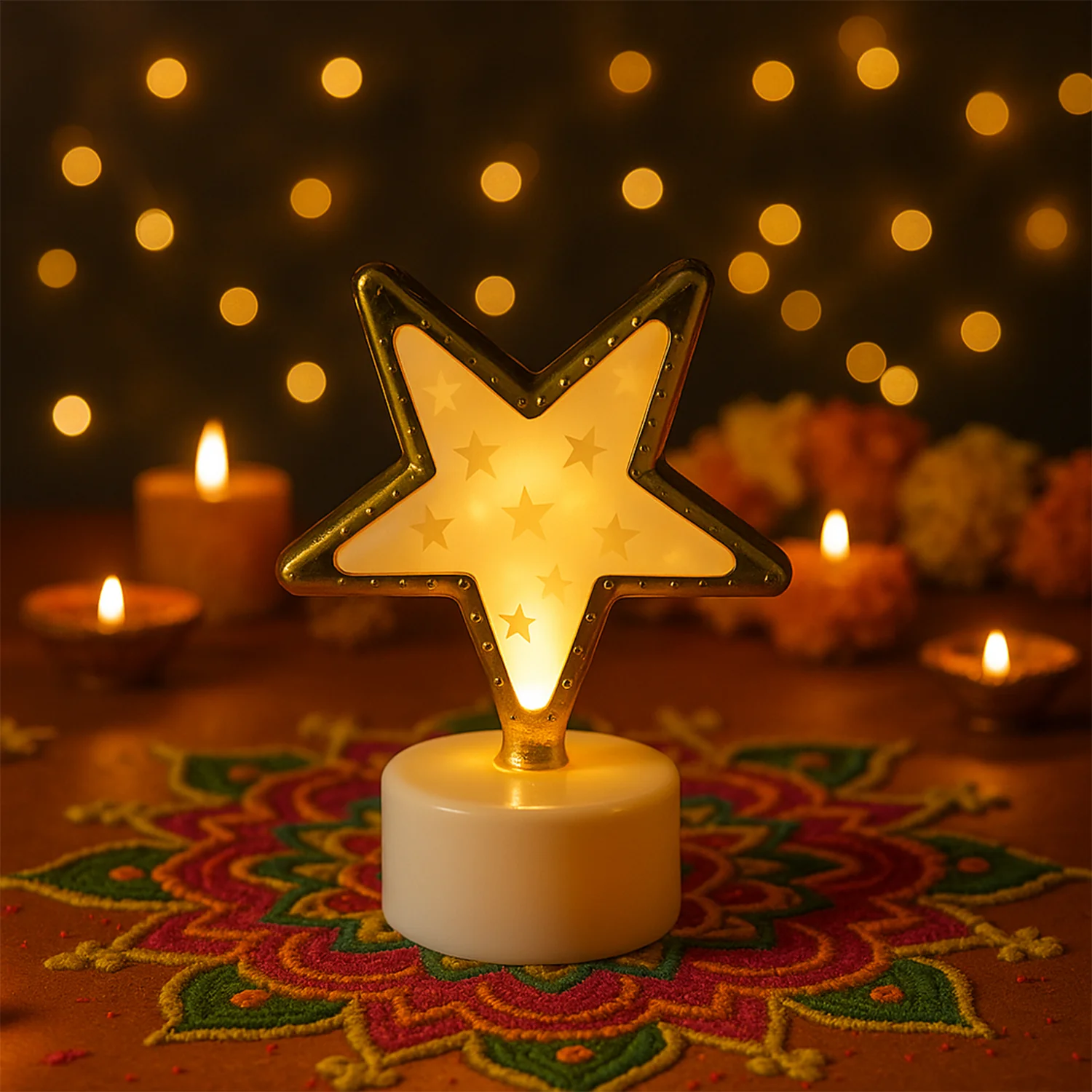 Decorative Star Shaped Flameless LED Candles (4 Pc) - Image 3
