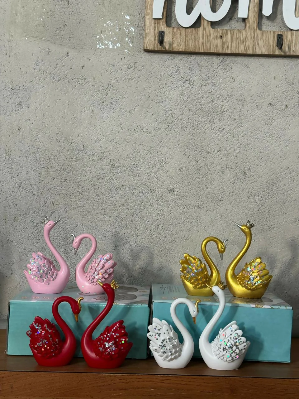 Decorative Swan Couple Showpiece Set for Home, Table & Gift Decor - Image 5