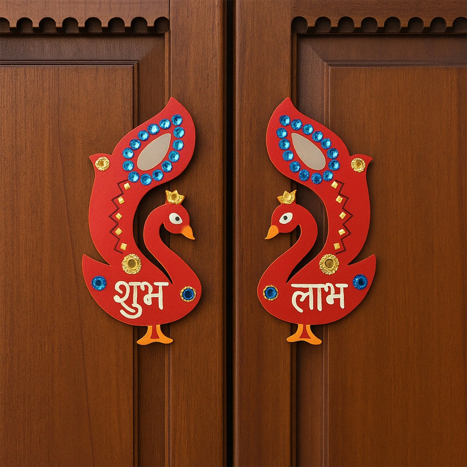Decorative Wooden Shubh Labh Wall Hanging (2 Pc) - Image 7