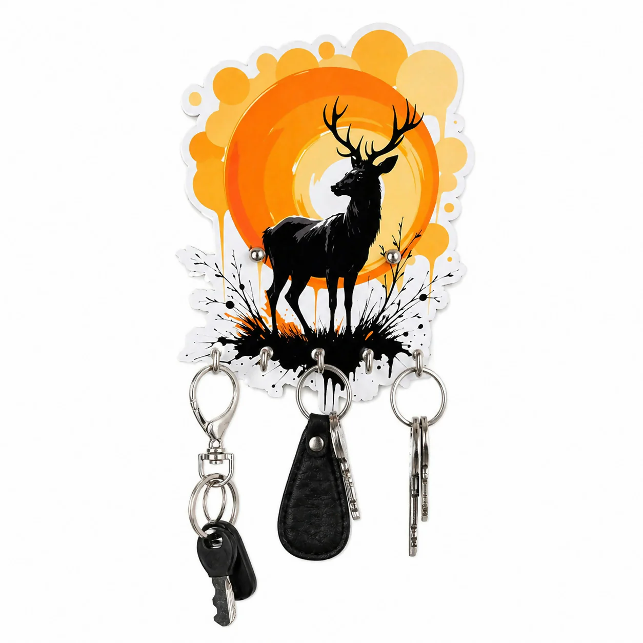 Deer Design Decorative Wall Key Holder with Multi Hooks for Home & Office - Image 4