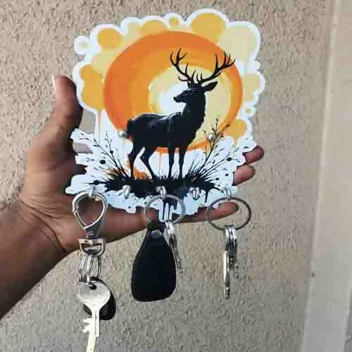 Deer Design Decorative Wall Key Holder with Multi Hooks for Home & Office - Image 5