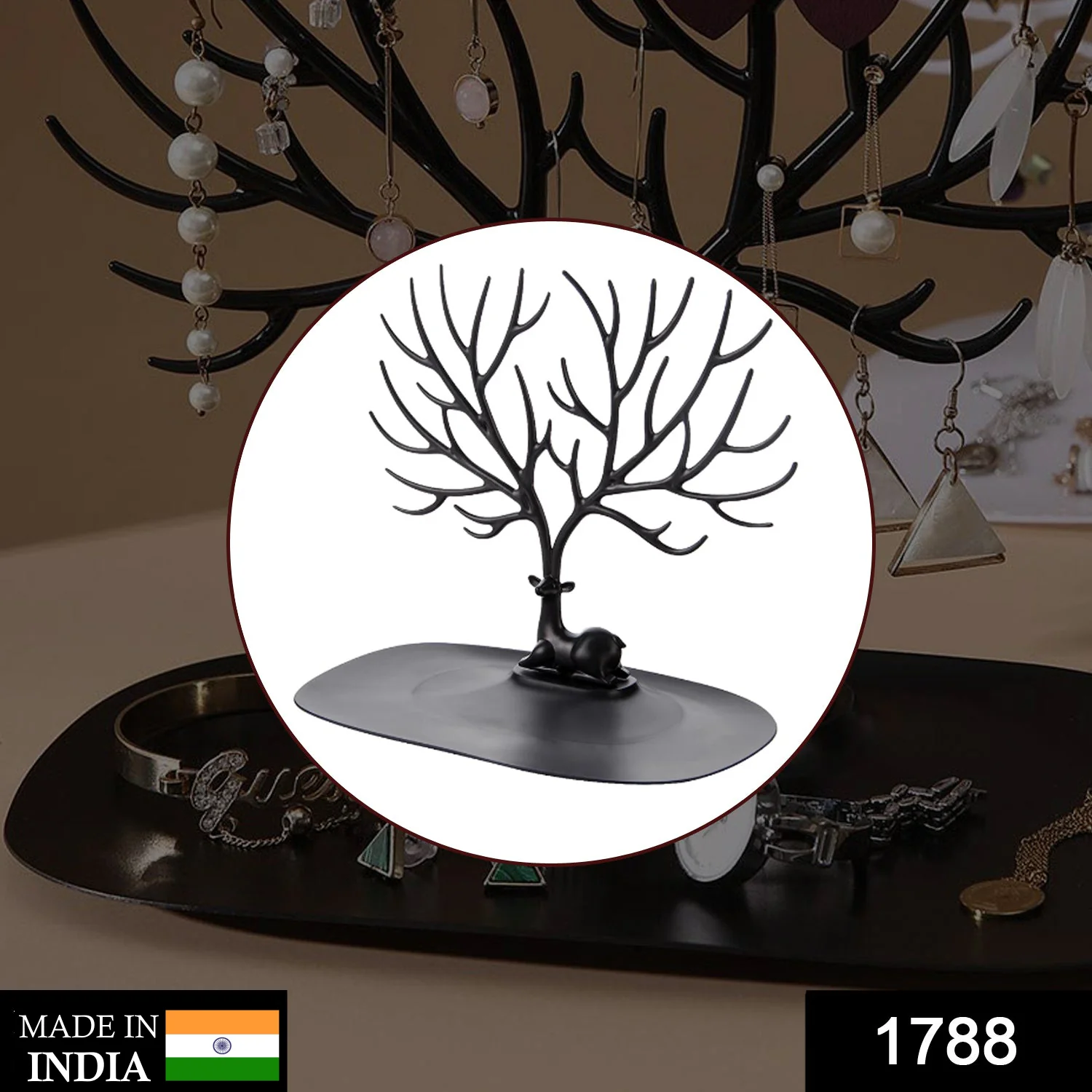 Deer Shaped Jewellery Display Holder Earring Necklace Holder Organiser (1Pc Only) - Image 2