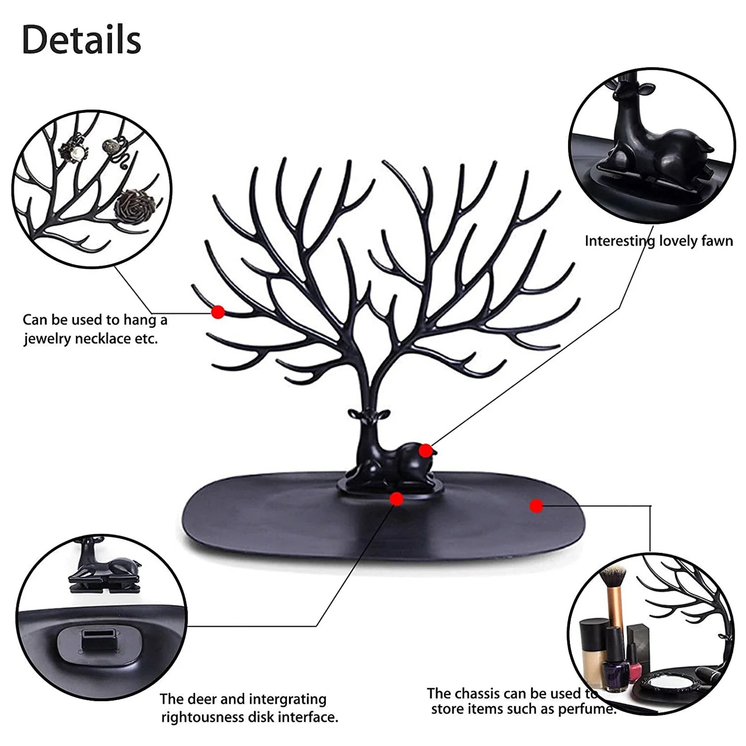 Deer Shaped Jewellery Display Holder Earring Necklace Holder Organiser (1Pc Only) - Image 8