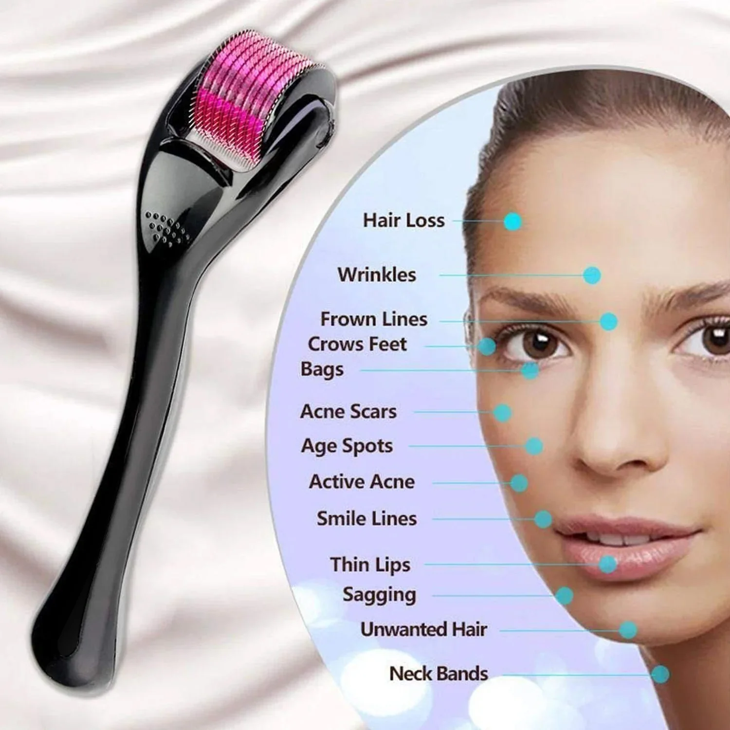 Derma Roller Anti Ageing Facial Scrubs & Polishes Scar Removal Hair Regrowth (2 MM) - Image 12