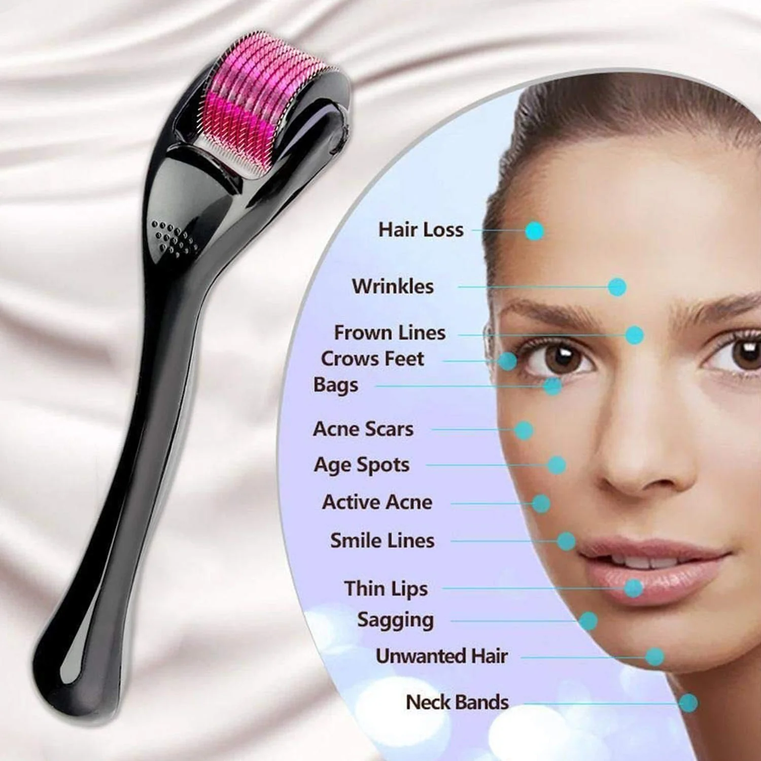 Derma Roller Anti Ageing Facial Scrubs & Polishes Scar Removal Hair Regrowth (0.75mm) - Image 13