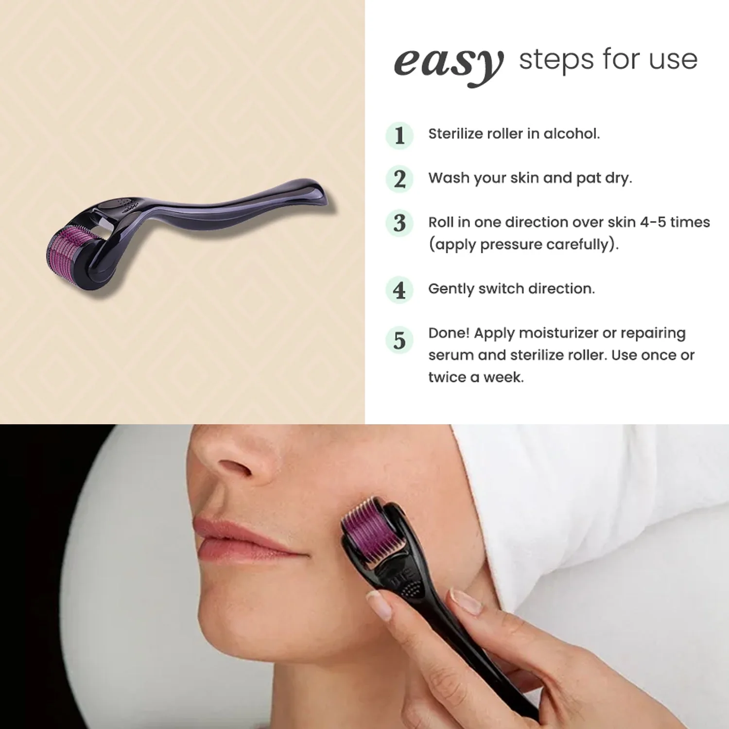 Derma Roller Anti Ageing Facial Scrubs & Polishes Scar Removal Hair Regrowth (0.75mm) - Image 16