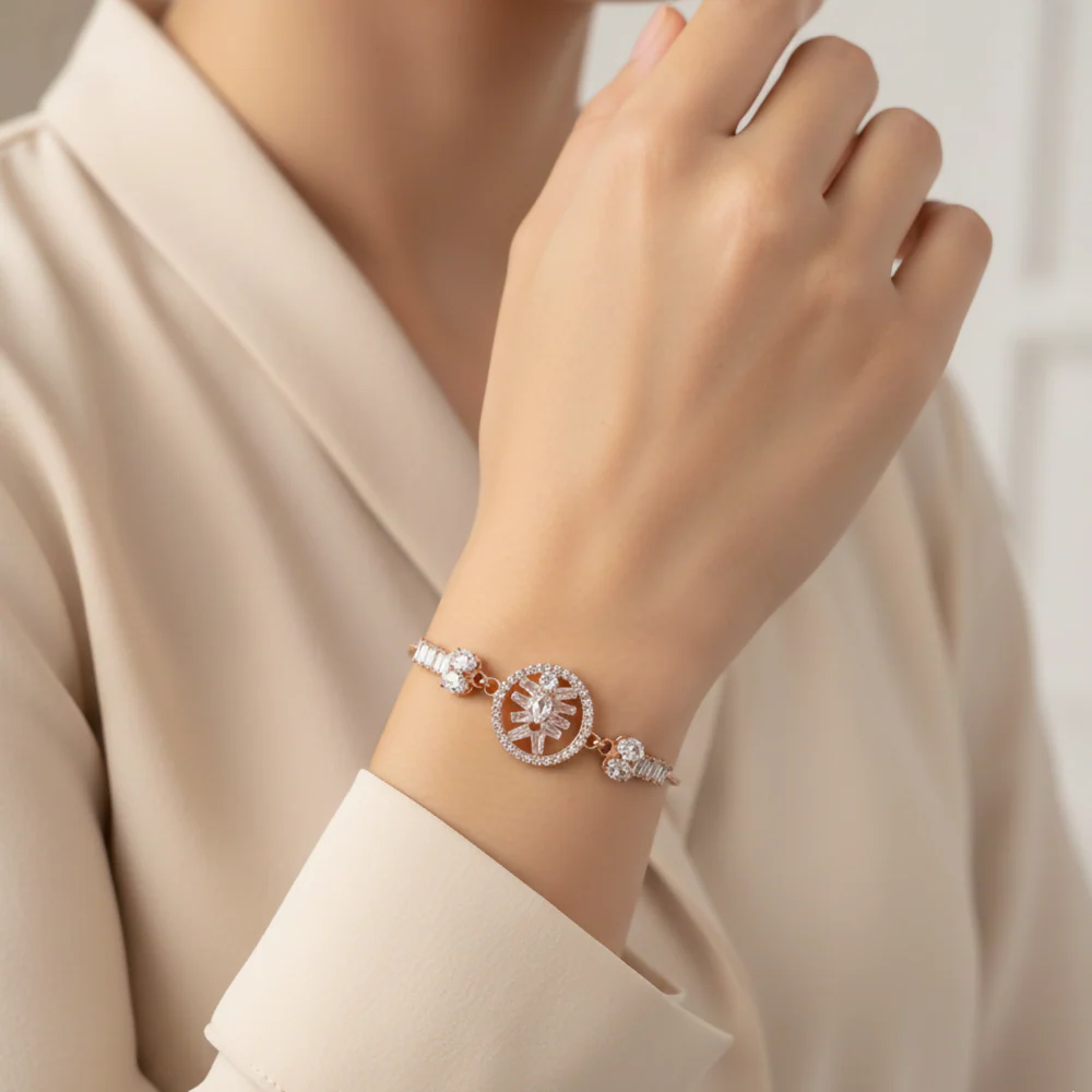 Designer AD Floral Bracelet for party wear - Image 2
