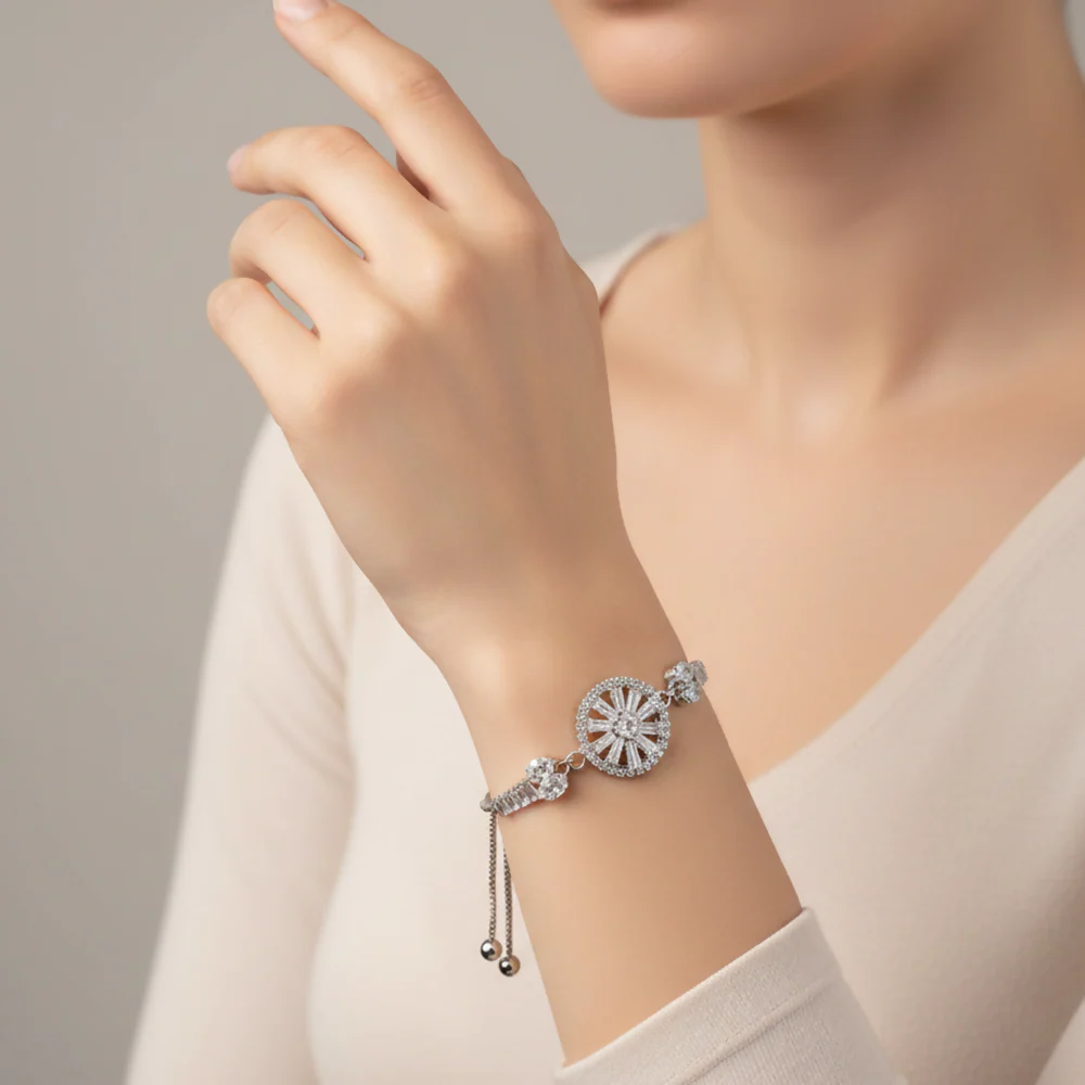 Designer AD Floral Bracelet perfect for party wear - Image 2