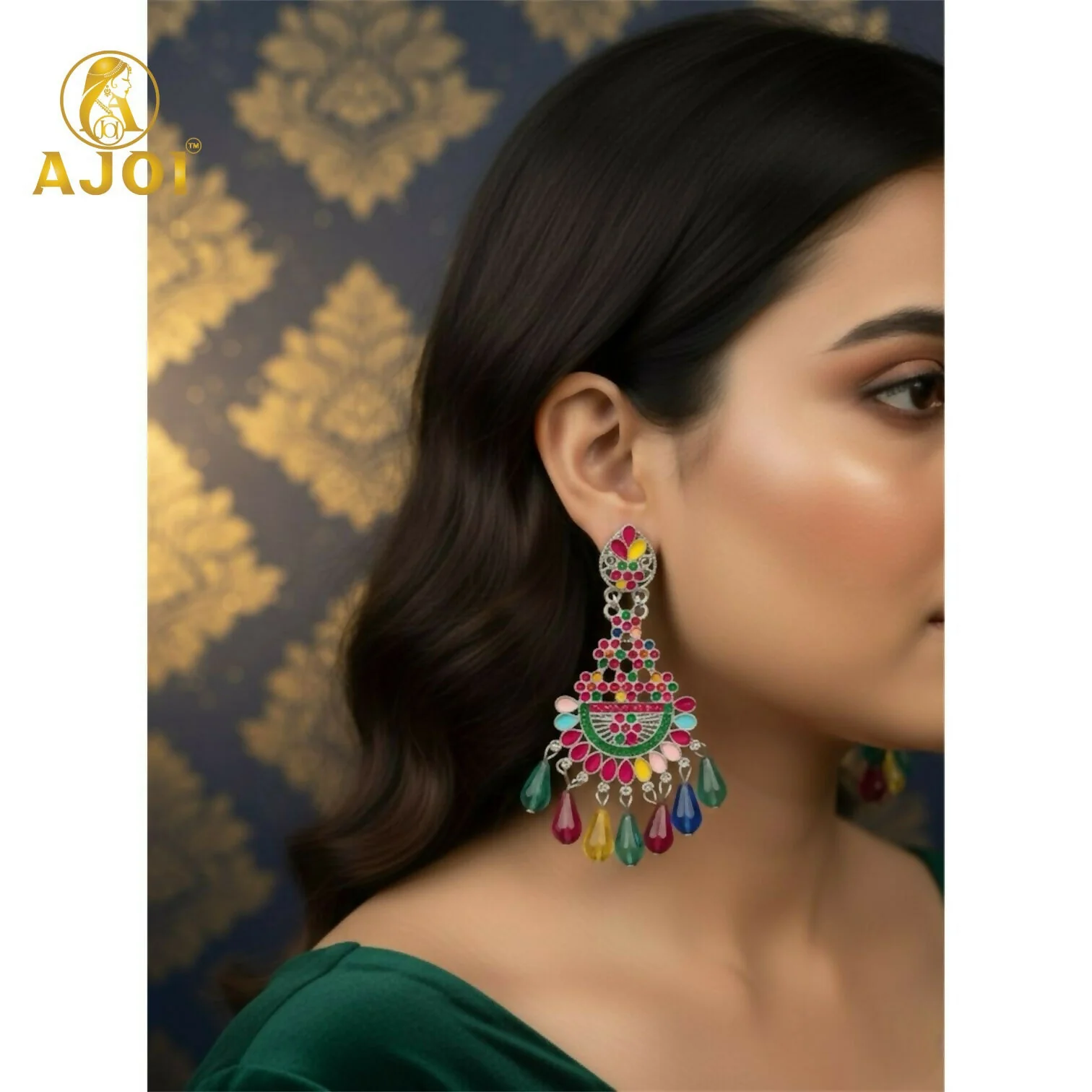Designer Colorful Drop Earrings for Girls & Women - Image 2
