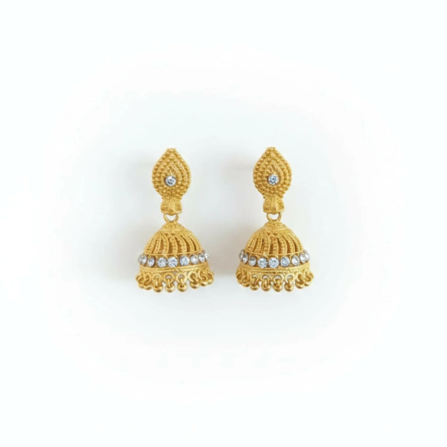 Designer Gold Tone Jhumki | Stylish Traditional Earrings for Girls - Image 4