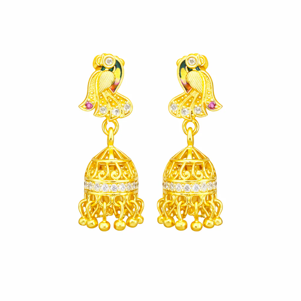 Designer Peacock Theme Luxury Earrings - Image 3