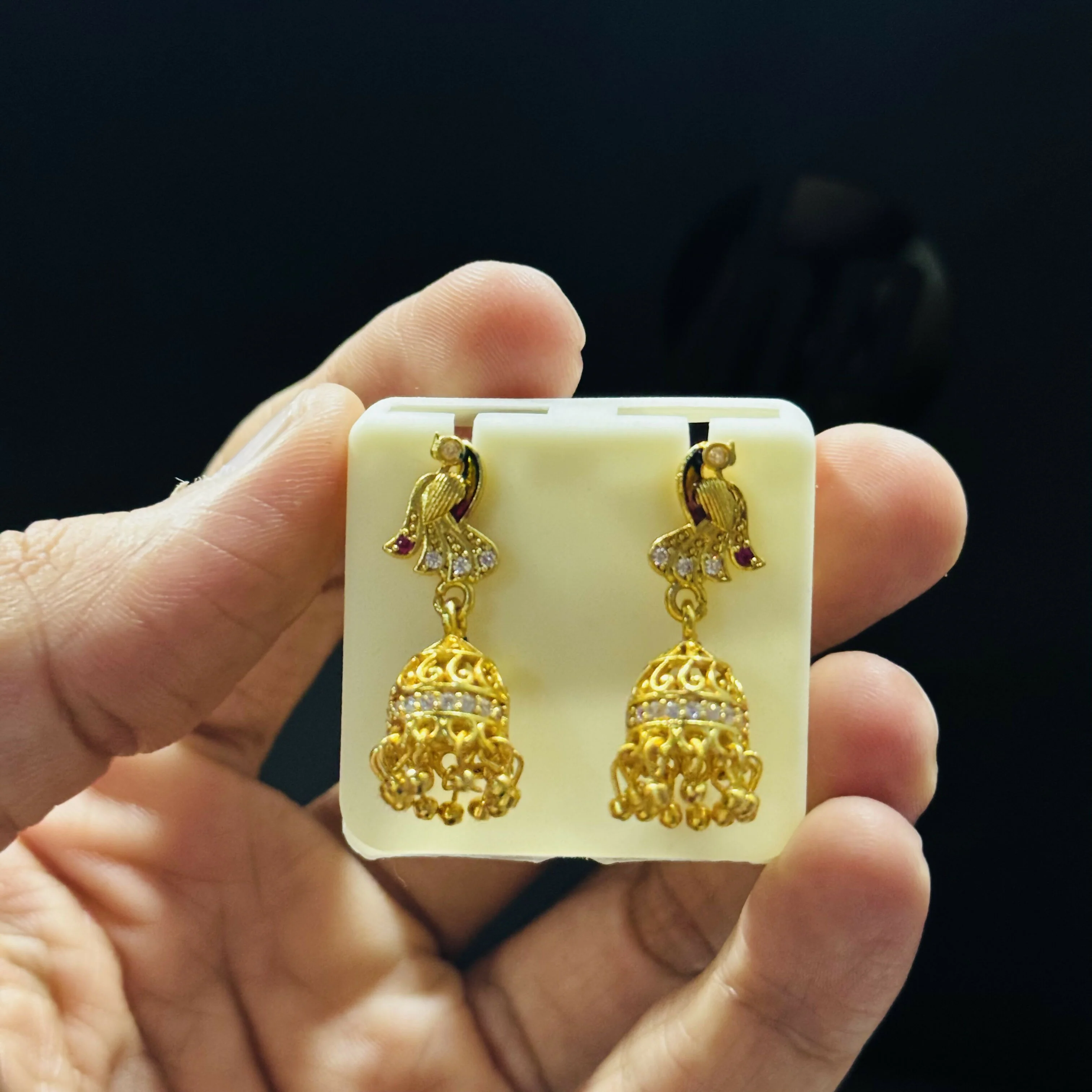Designer Peacock Theme Luxury Earrings - Image 4