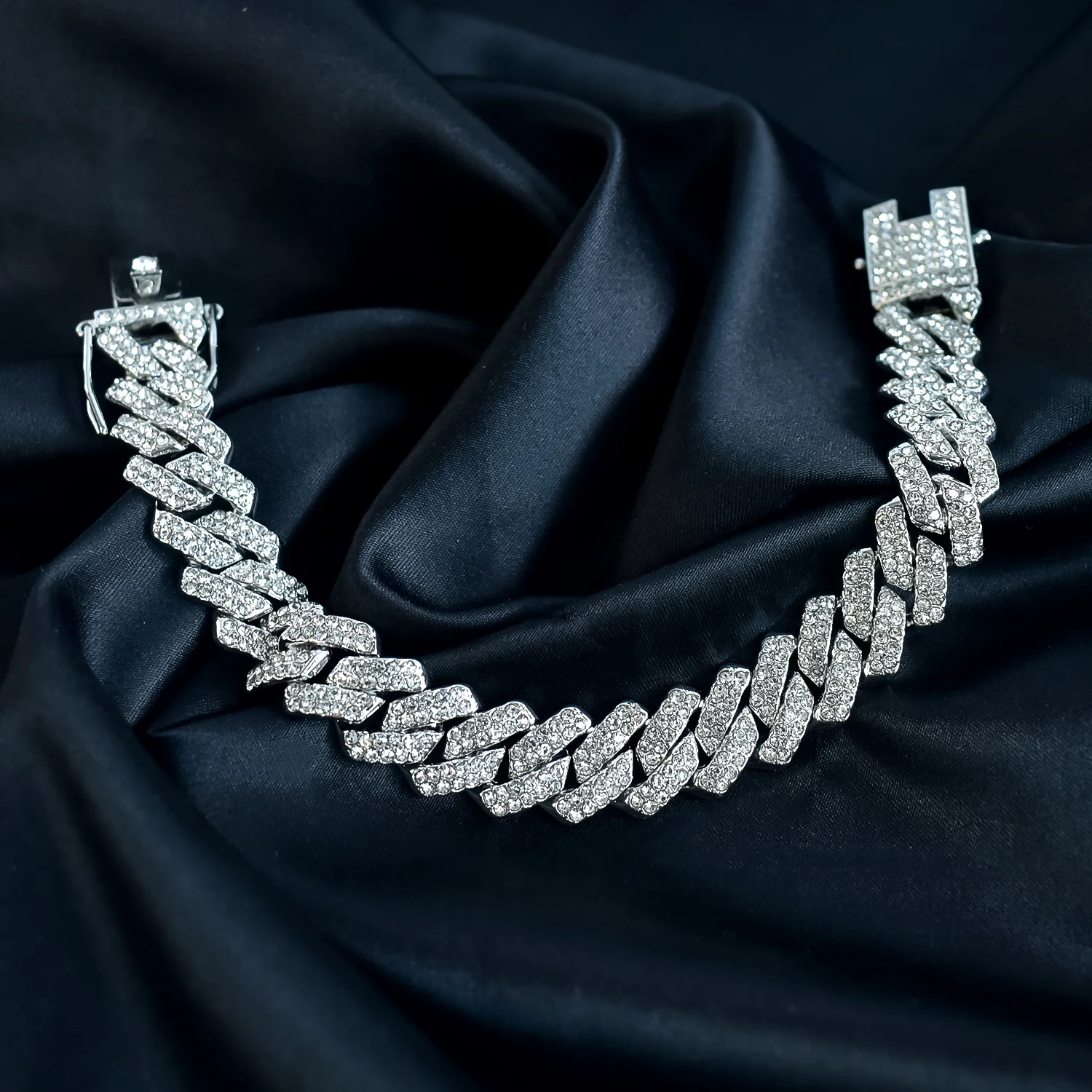 Diamond Cut Cuban Link Bracelet Men Women Full Cubic Zirconia Iced Out Curb Chain - Image 2