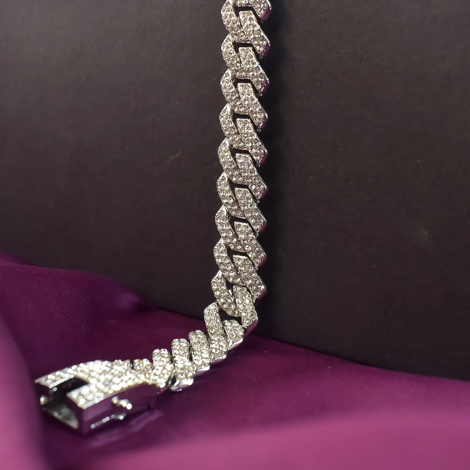 Diamond Cut Cuban Link Bracelet Men Women Full Cubic Zirconia Iced Out Curb Chain - Image 4