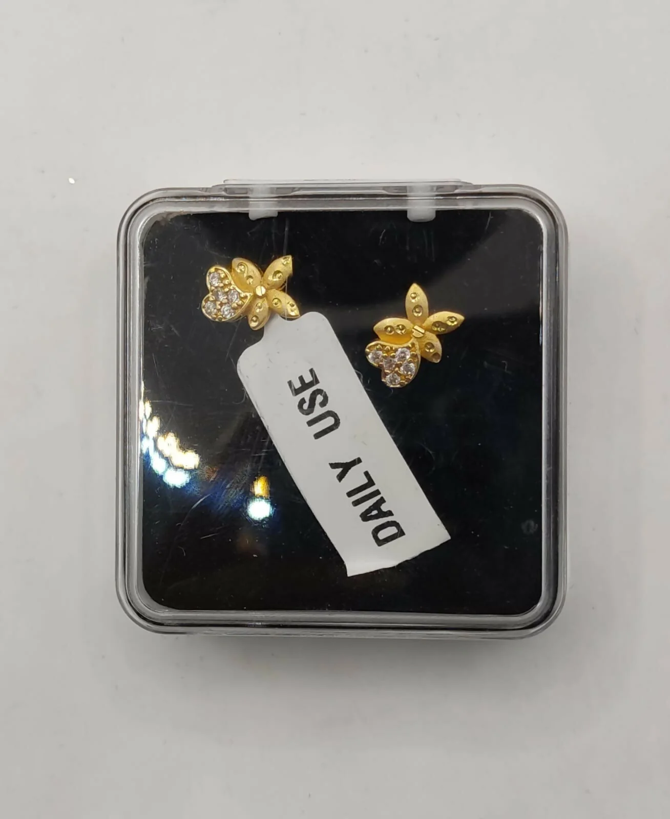 Diamond Studded Gold Butterfly Heart Earrings for women and girls - Image 5