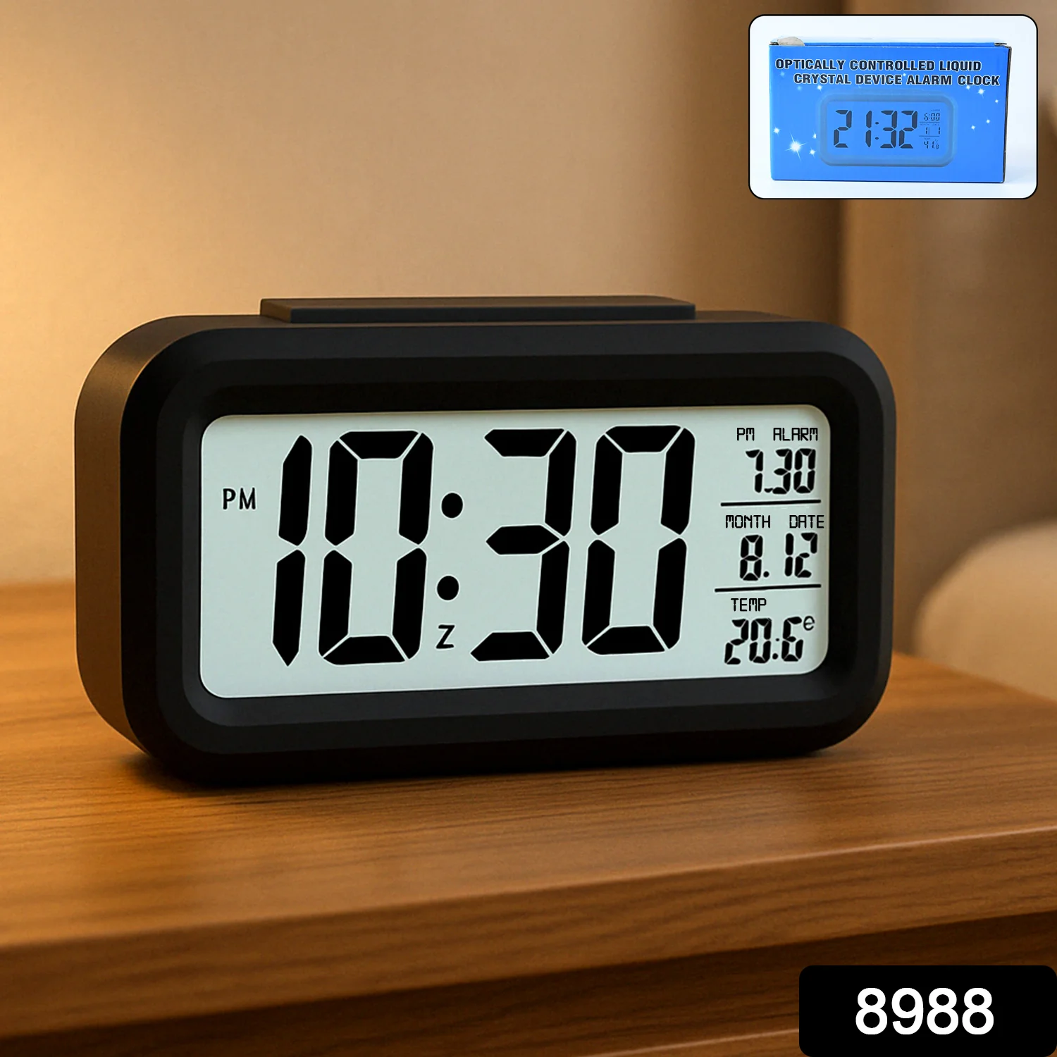 Digital LCD Alarm Clock with Backlight (1 Pc) - Image 2