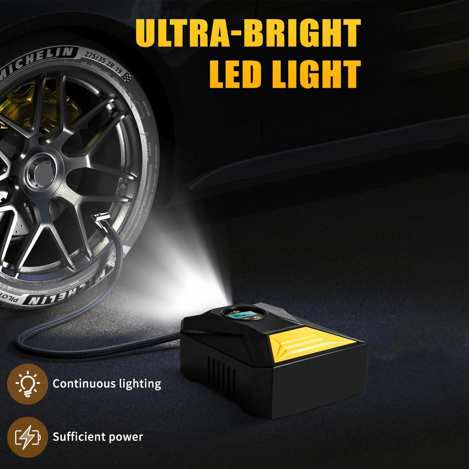 Mini Digital Portable Car Tyre Air Compressor - (1 Pc) - Image 3