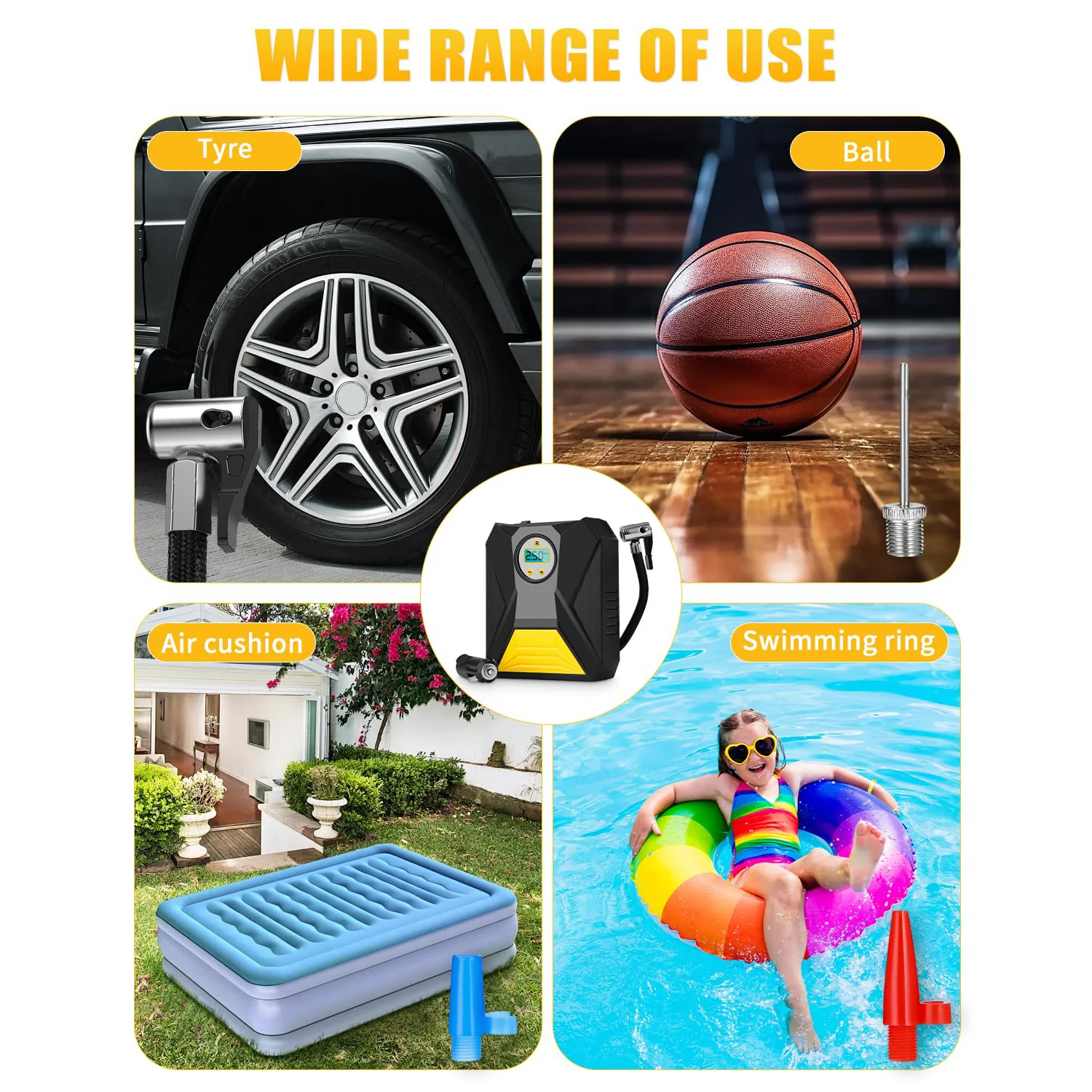 Mini Digital Portable Car Tyre Air Compressor - (1 Pc) - Image 4