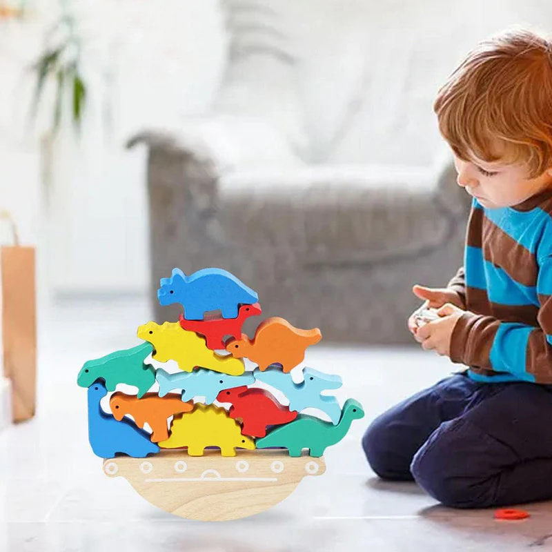 Dino Tumble Tower Balancing Game – Fun Dinosaur Stacking Toy for Kids - Image 3