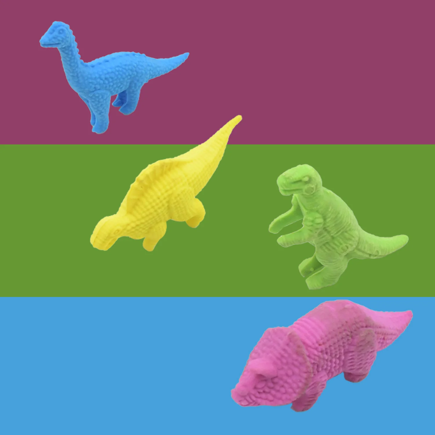 Small Dinosaur Shaped Erasers (4 Pc): Animal Erasers for Kids (School Supplies) - Image 4