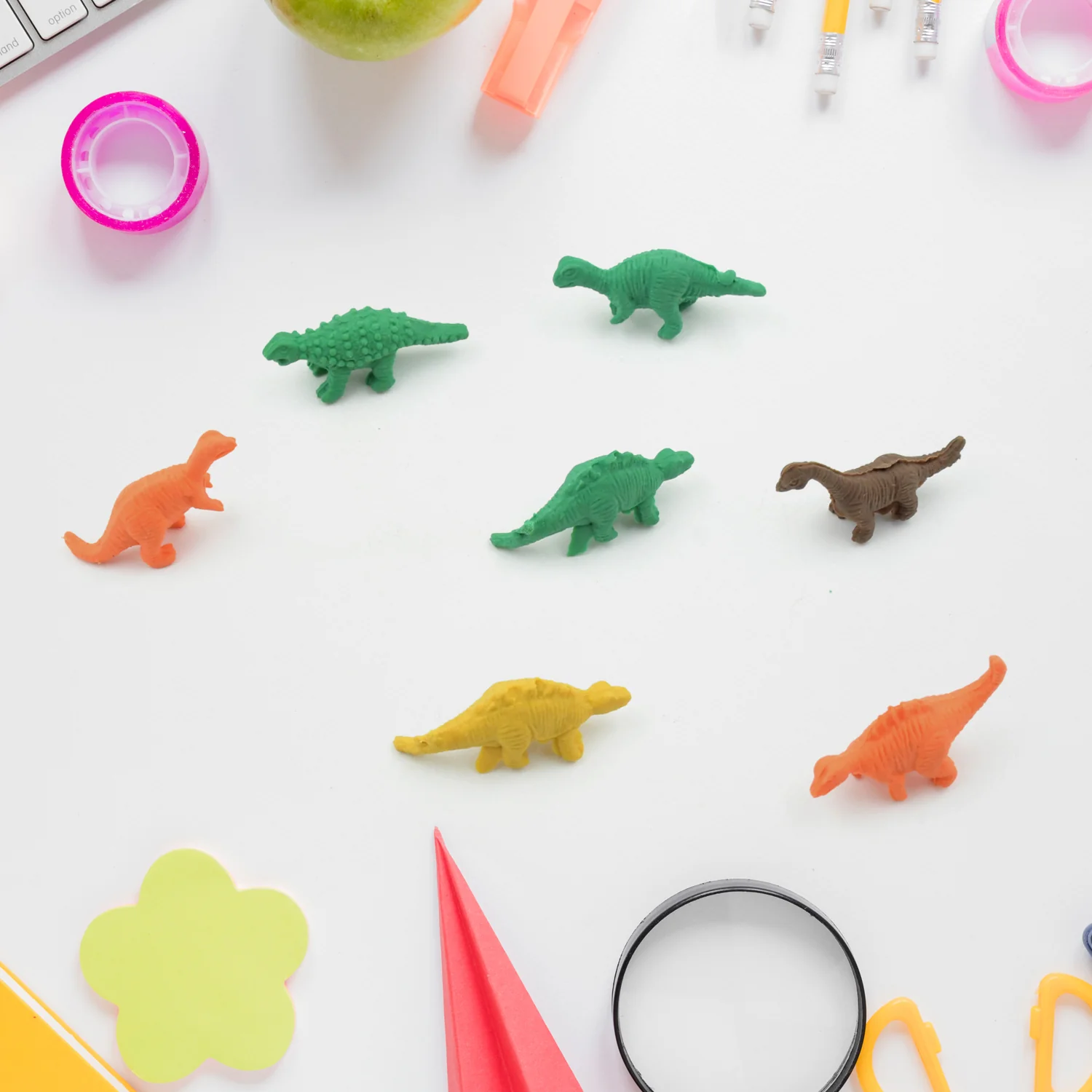 7 Piece Dinosaur Shaped Erasers for Kids - Animal Erasers, 3D Puzzle - Image 3