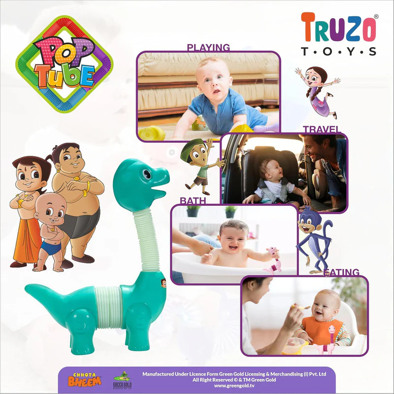 Dinosaur Shaped Pop Tube Toy – Stretchable, Bendable Stress Relief Fidget for Kids - Image 3