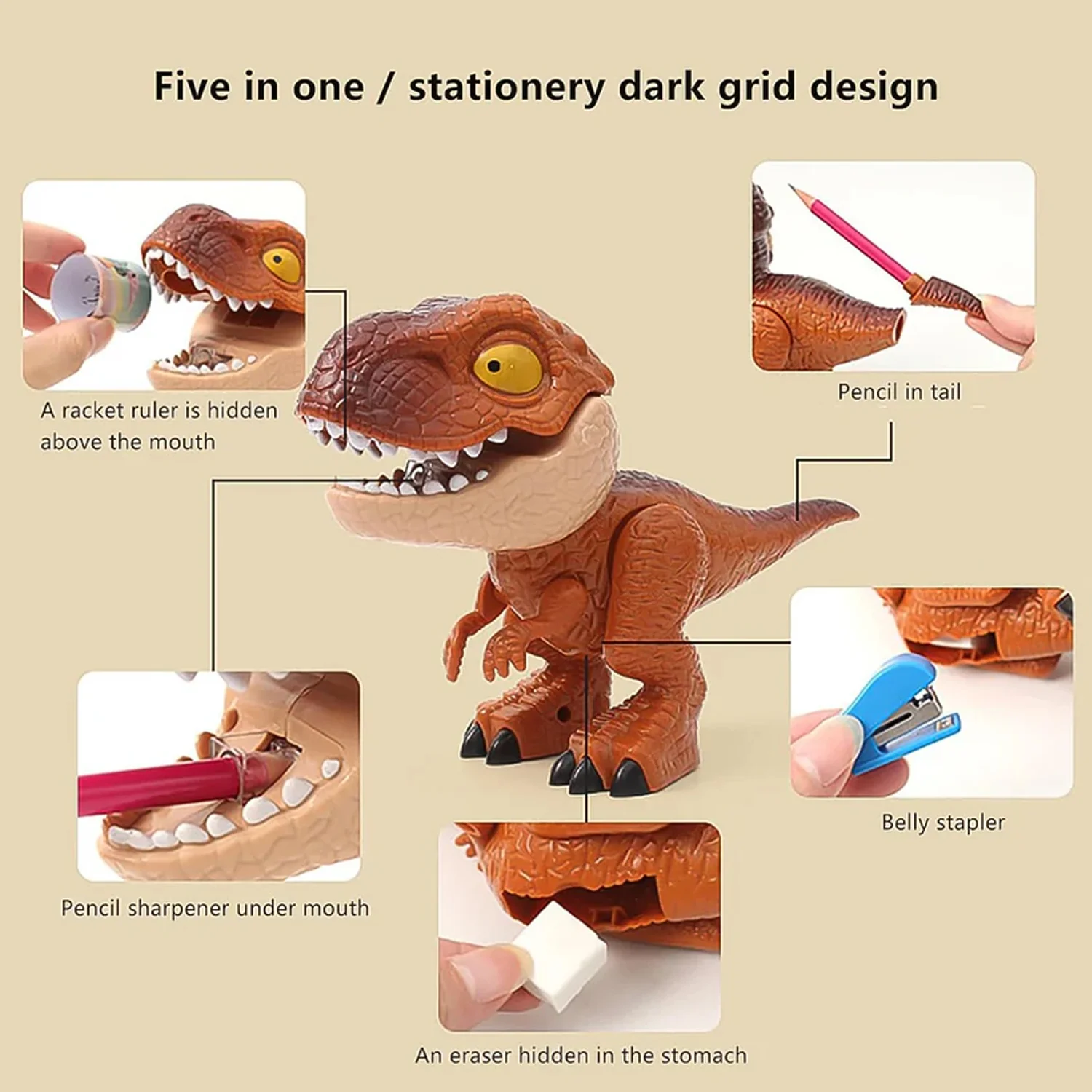 Dinosaur Shaped Stationery Gift Set for Kids Set (Mix Design) - Image 10