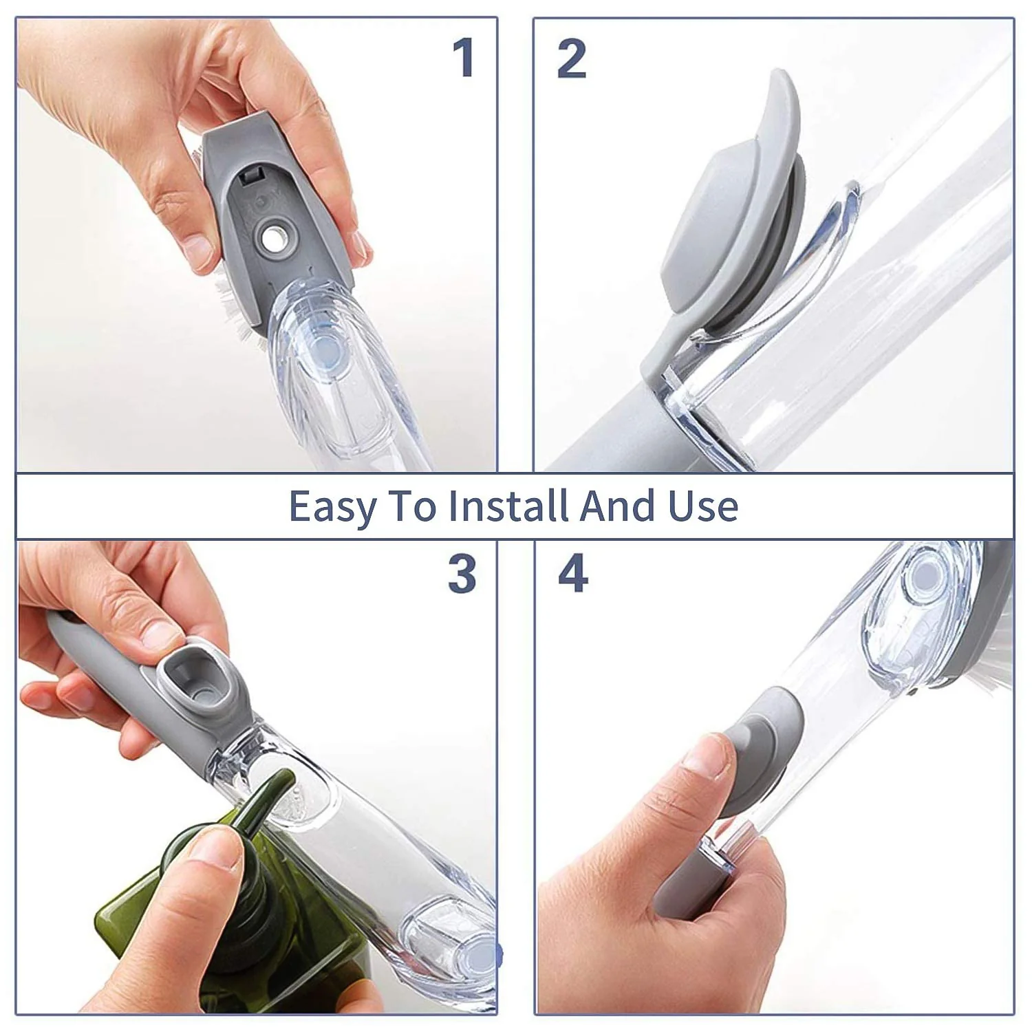 Dish Cleaning Brush with Built-in Liquid Soap Dispenser (1 Pc) - Image 6