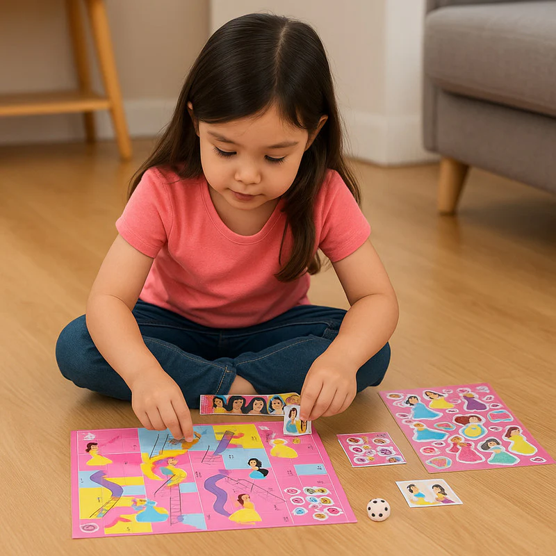 Disney Princess Surprise Gift Game Set Fun Board Games, Stickers & Puzzle Activities for Kids - Image 3