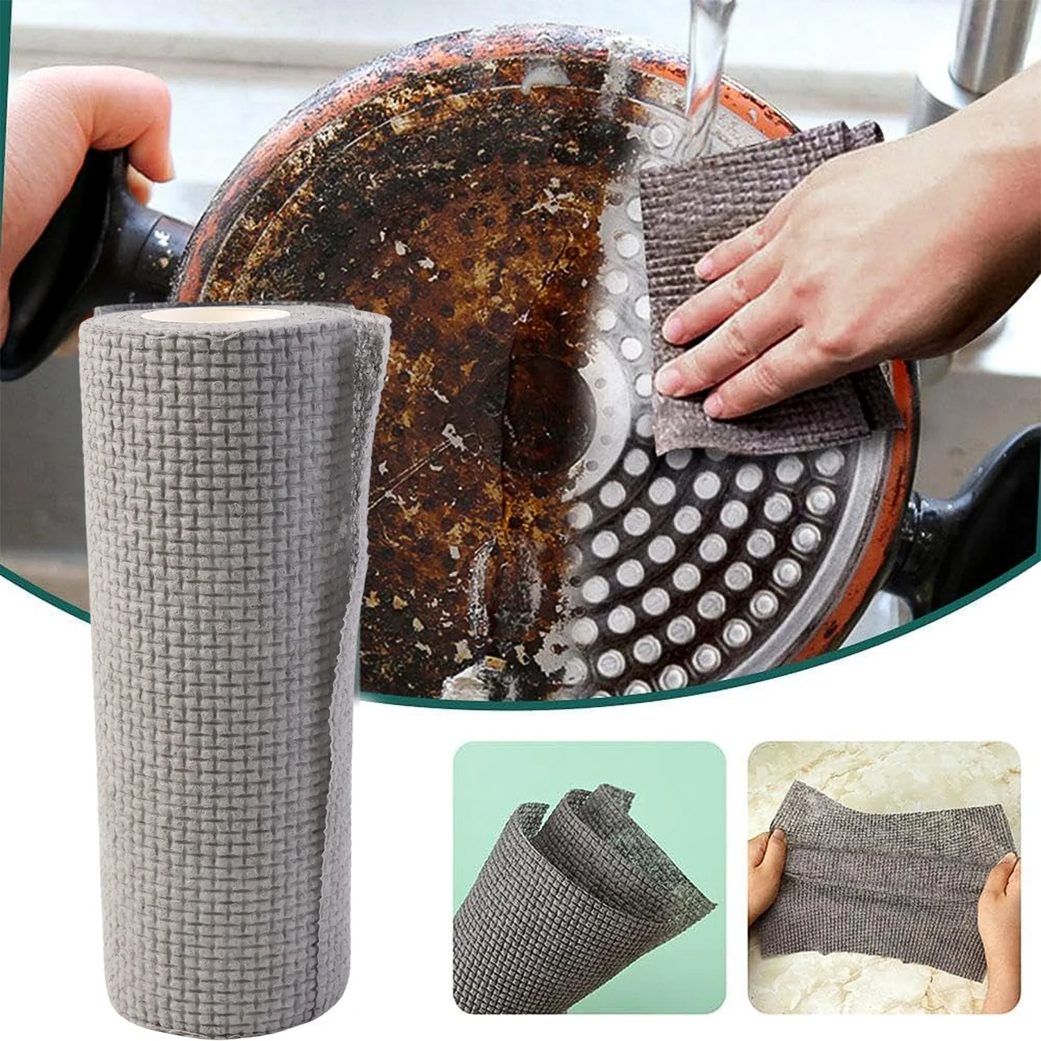 Disposable Kitchen Cleaning Cloth Roll – 25 Sheets (23x19 cm) - Image 3
