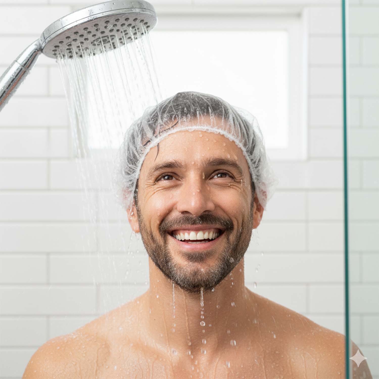 Disposable Men’s Hair Protection Shower Cap / Head Cover (5 Pc) - Image 3