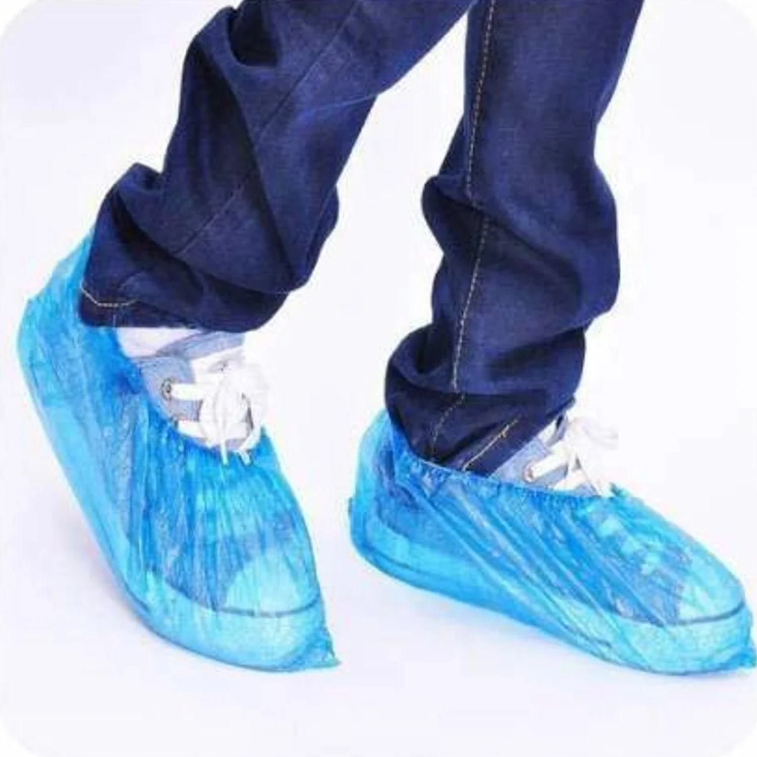 Disposable Plastic Shoe Cover Set with Elastic Fit (100 Pc Set) - Image 6