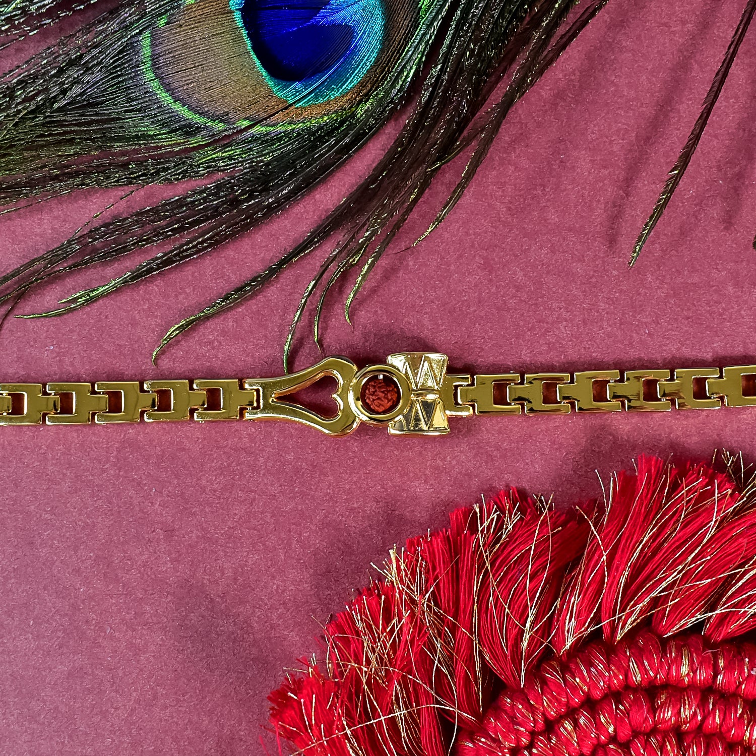 Divine Mahadev Damru, Rudraksha & Trishul  Bracelet - Image 2