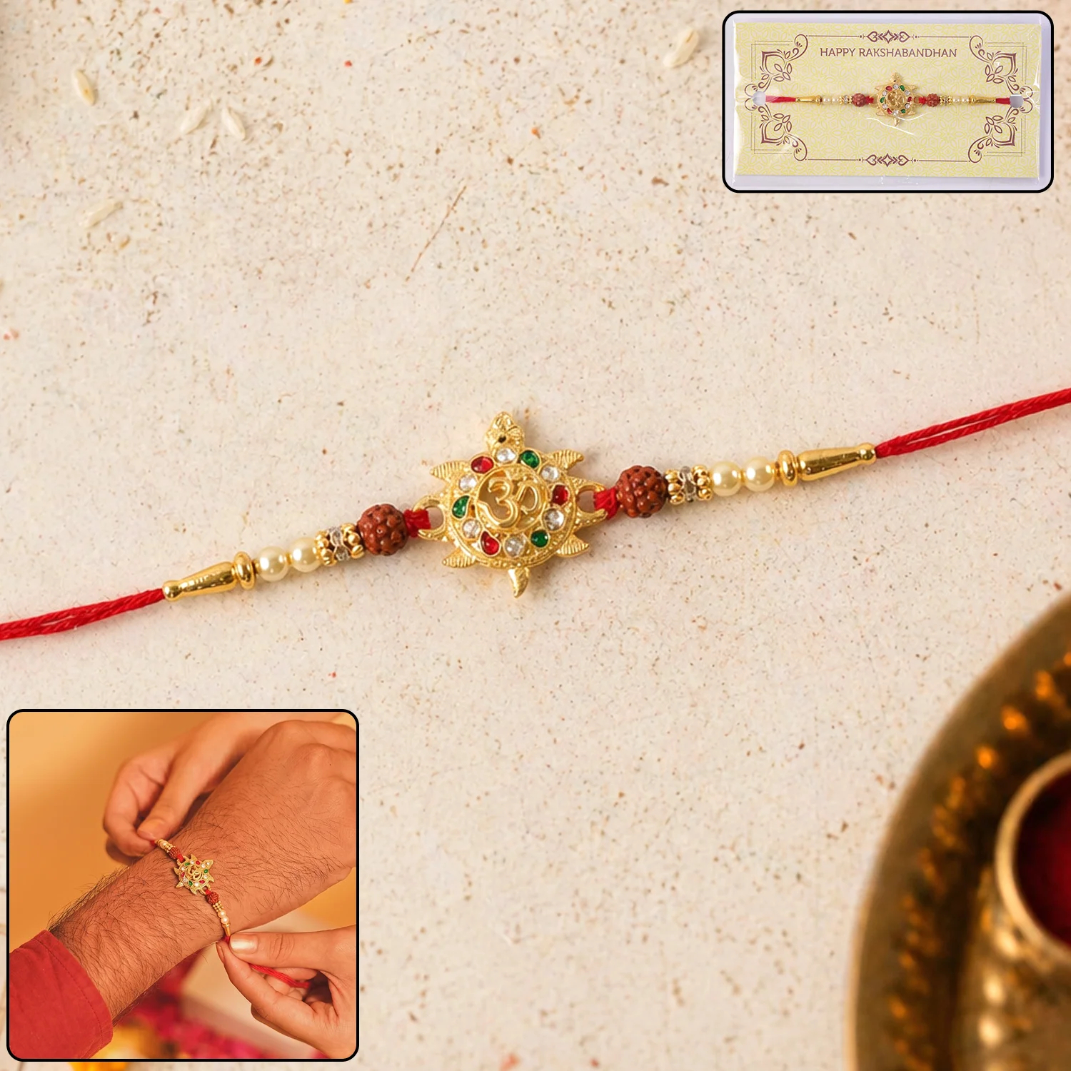 Divine Om Symbol Designer Rakhi (1 Pc) - Image 2