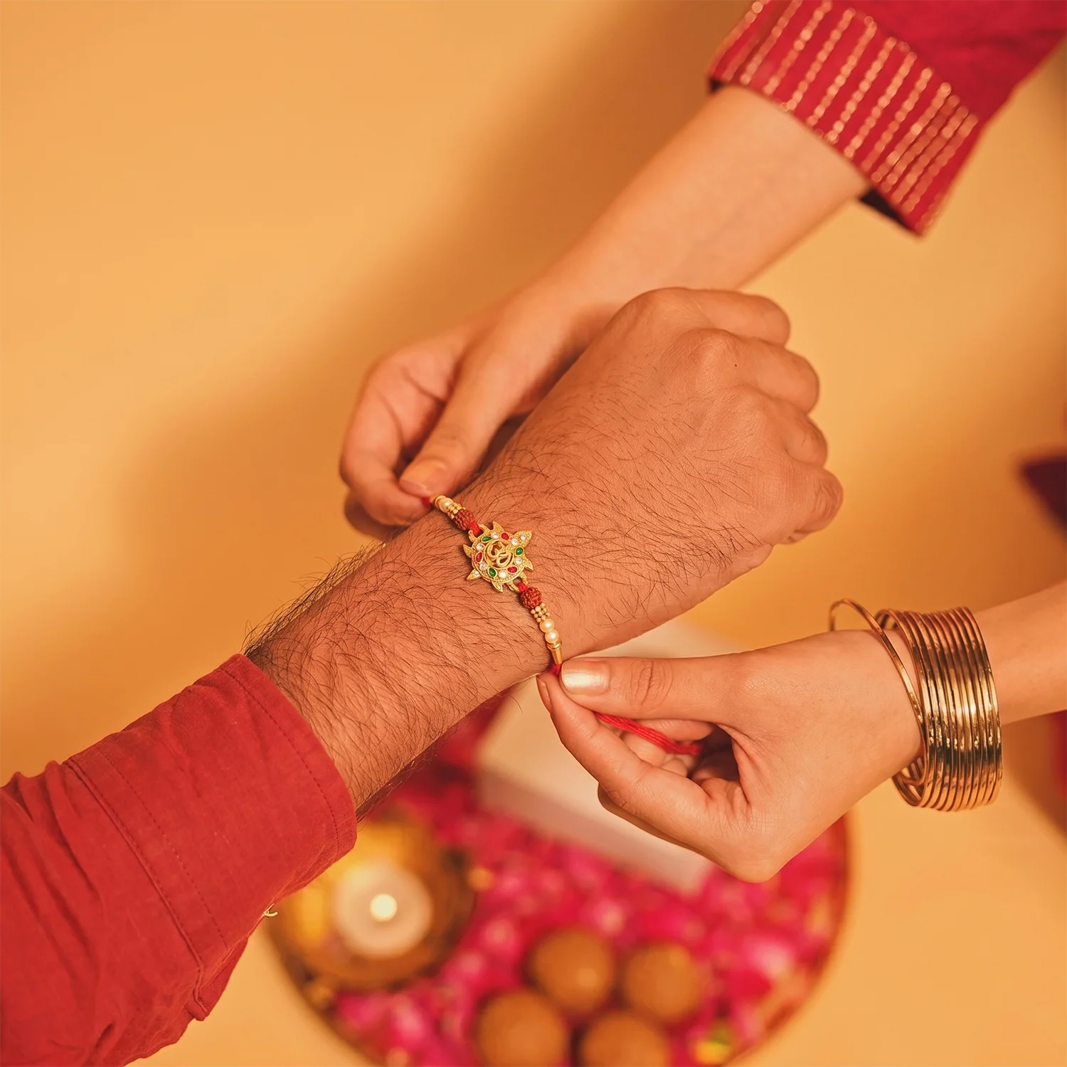 Divine Om Symbol Designer Rakhi (1 Pc) - Image 4