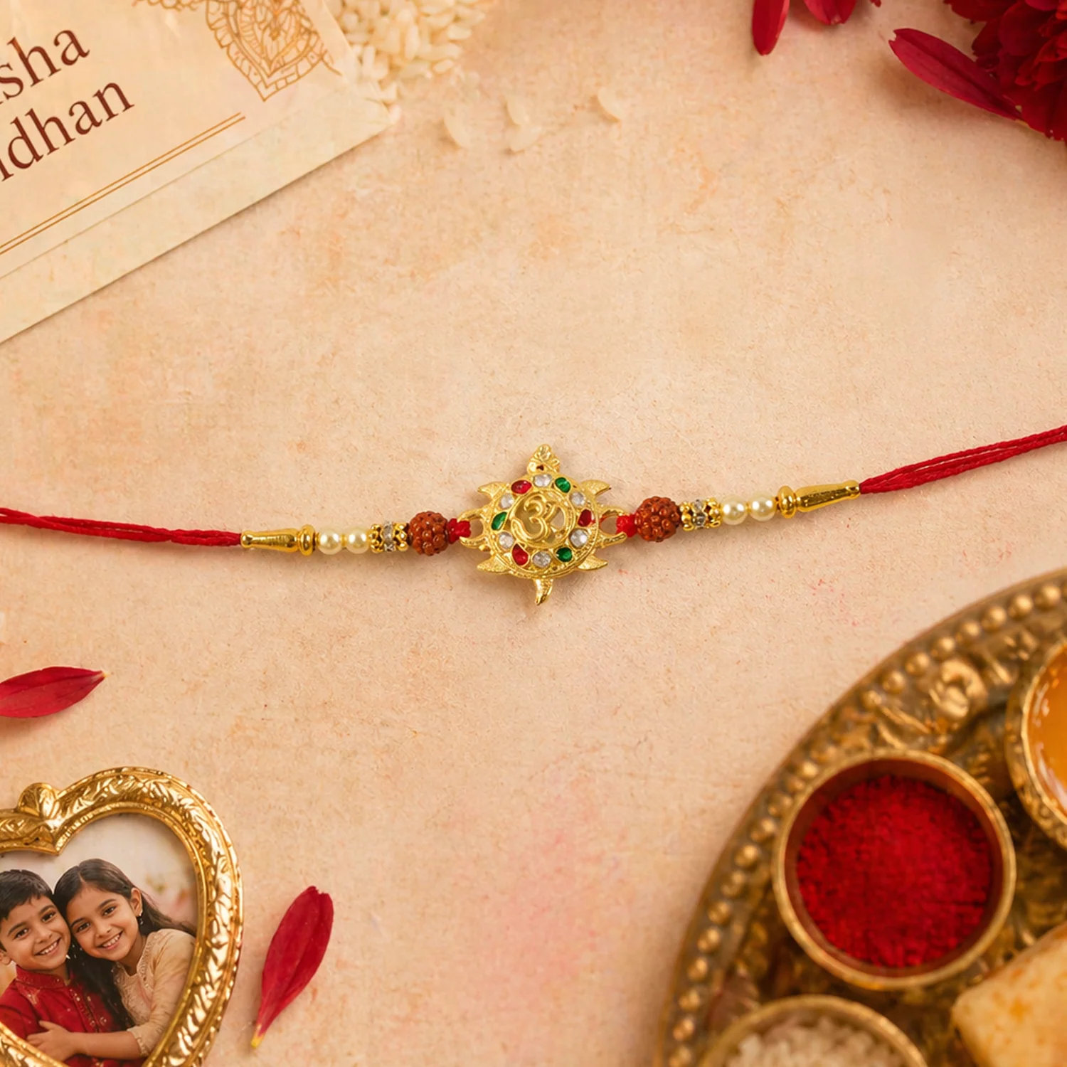 Divine Om Symbol Designer Rakhi (1 Pc) - Image 5