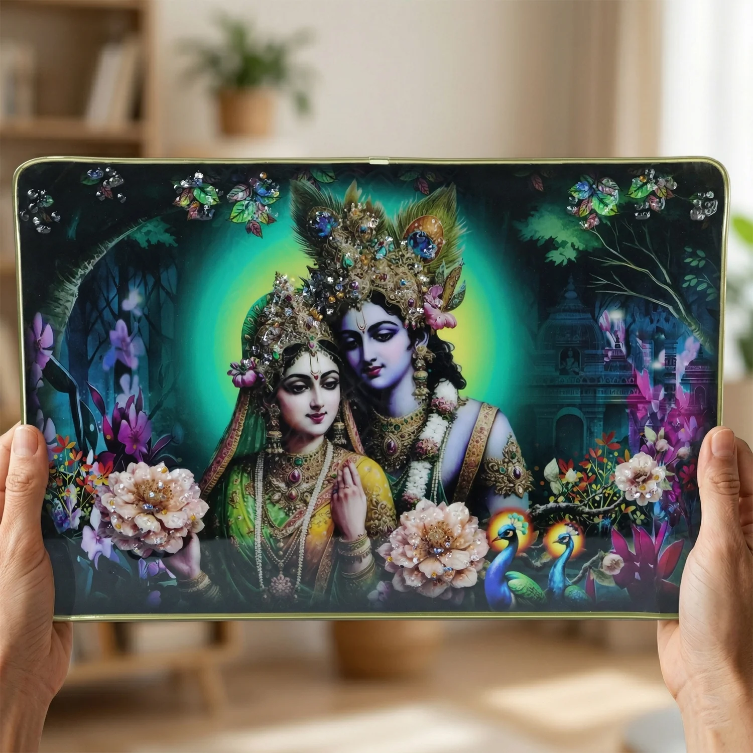 Divine Radha Krishna Artistic Wall Frame 45x30 Cm (1 Pc) - Image 3