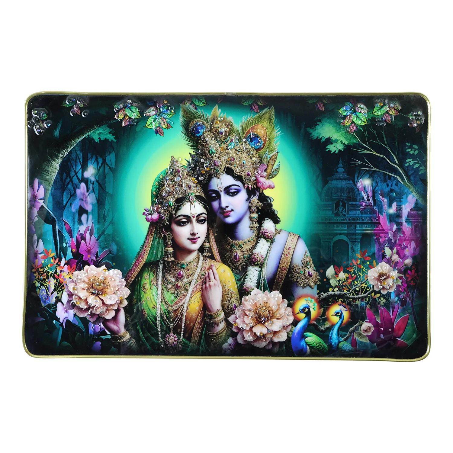 Divine Radha Krishna Artistic Wall Frame 45x30 Cm (1 Pc) - Image 4