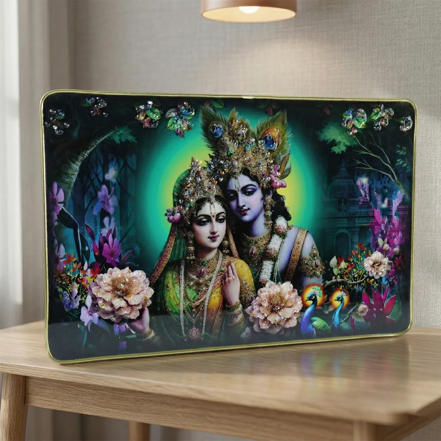 Divine Radha Krishna Artistic Wall Frame 45x30 Cm (1 Pc) - Image 5