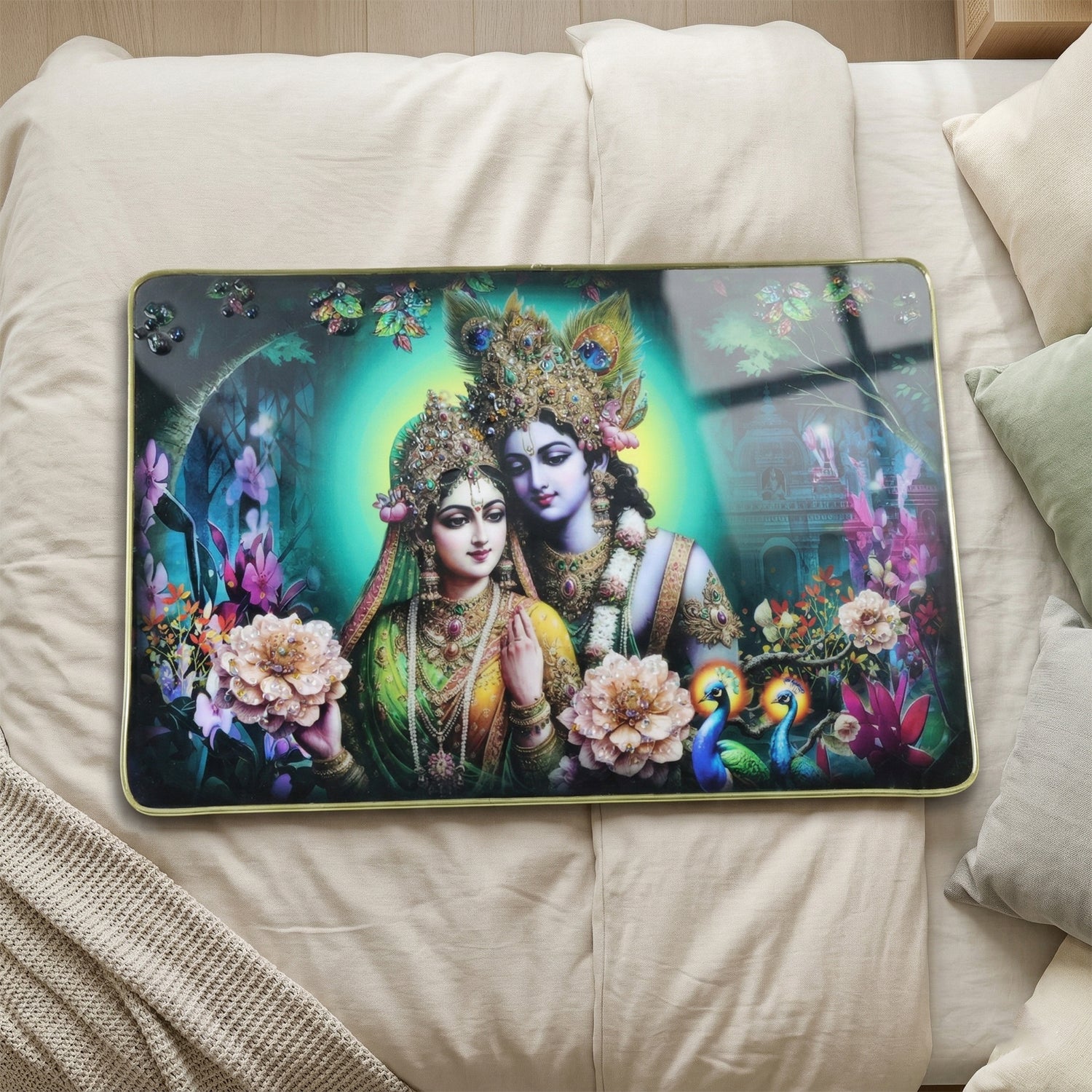 Divine Radha Krishna Artistic Wall Frame 45x30 Cm (1 Pc) - Image 7