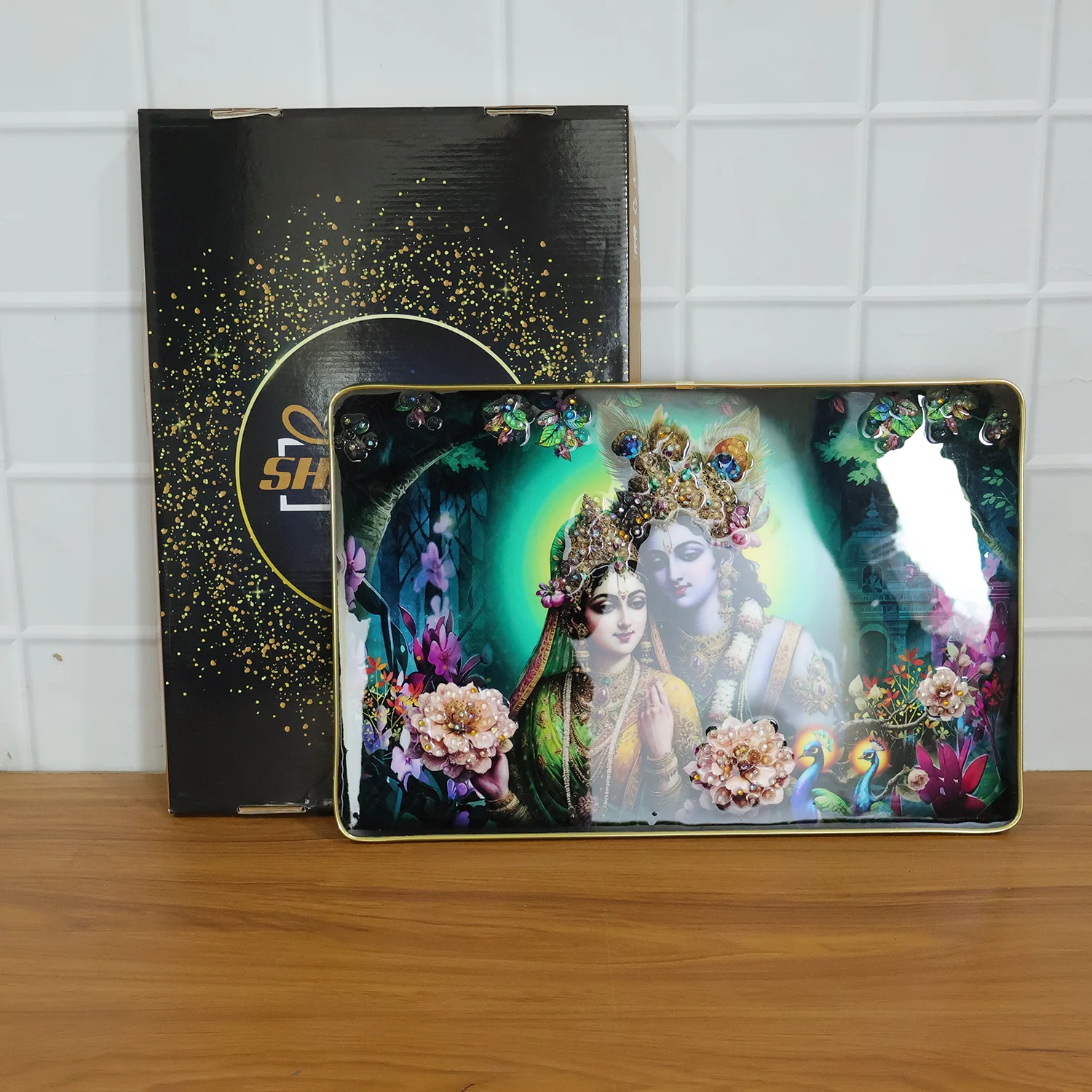 Divine Radha Krishna Artistic Wall Frame 45x30 Cm (1 Pc) - Image 8