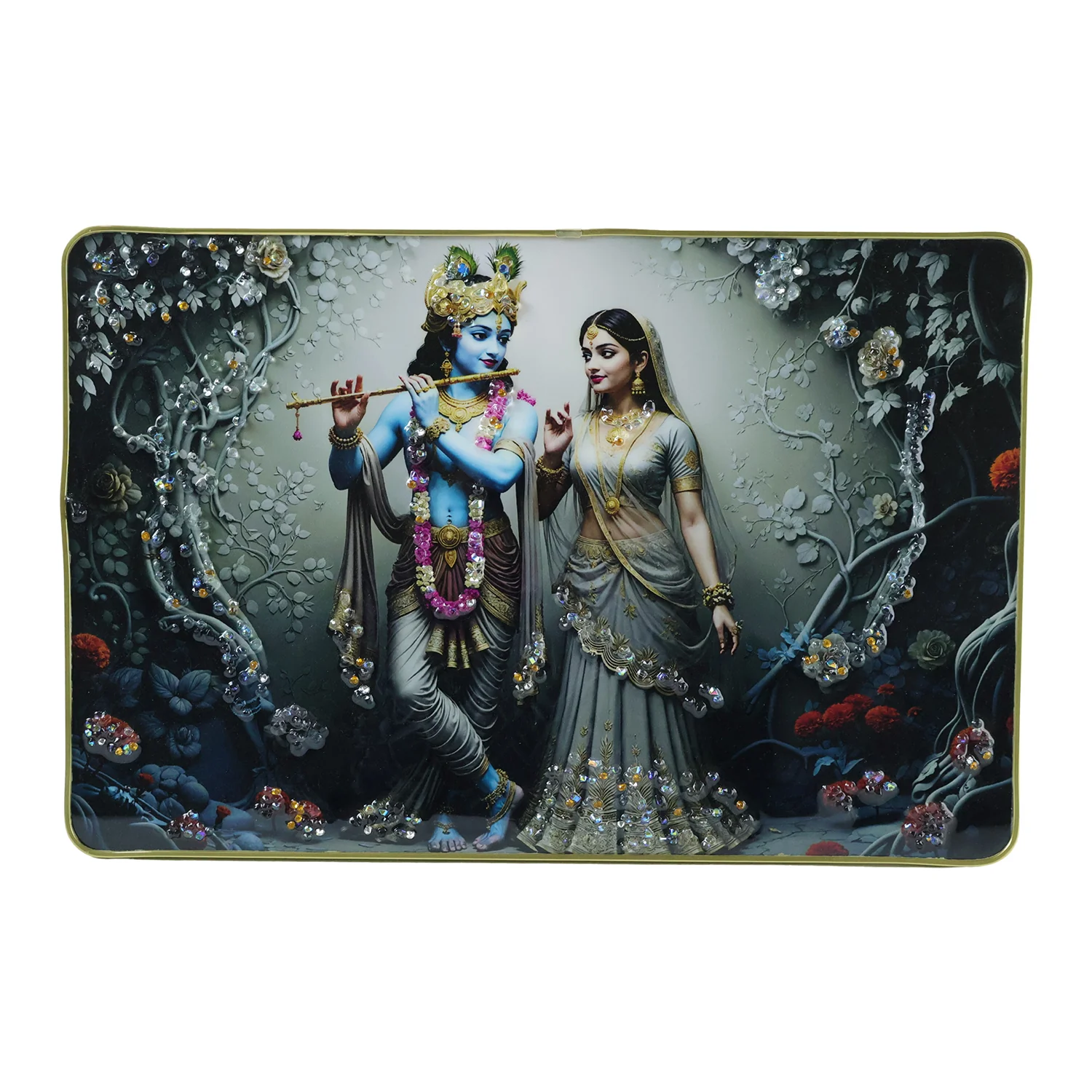 Divine Radha Krishna Flute Art Wall Frame (1 Pc, 45x30 Cm) - Image 4