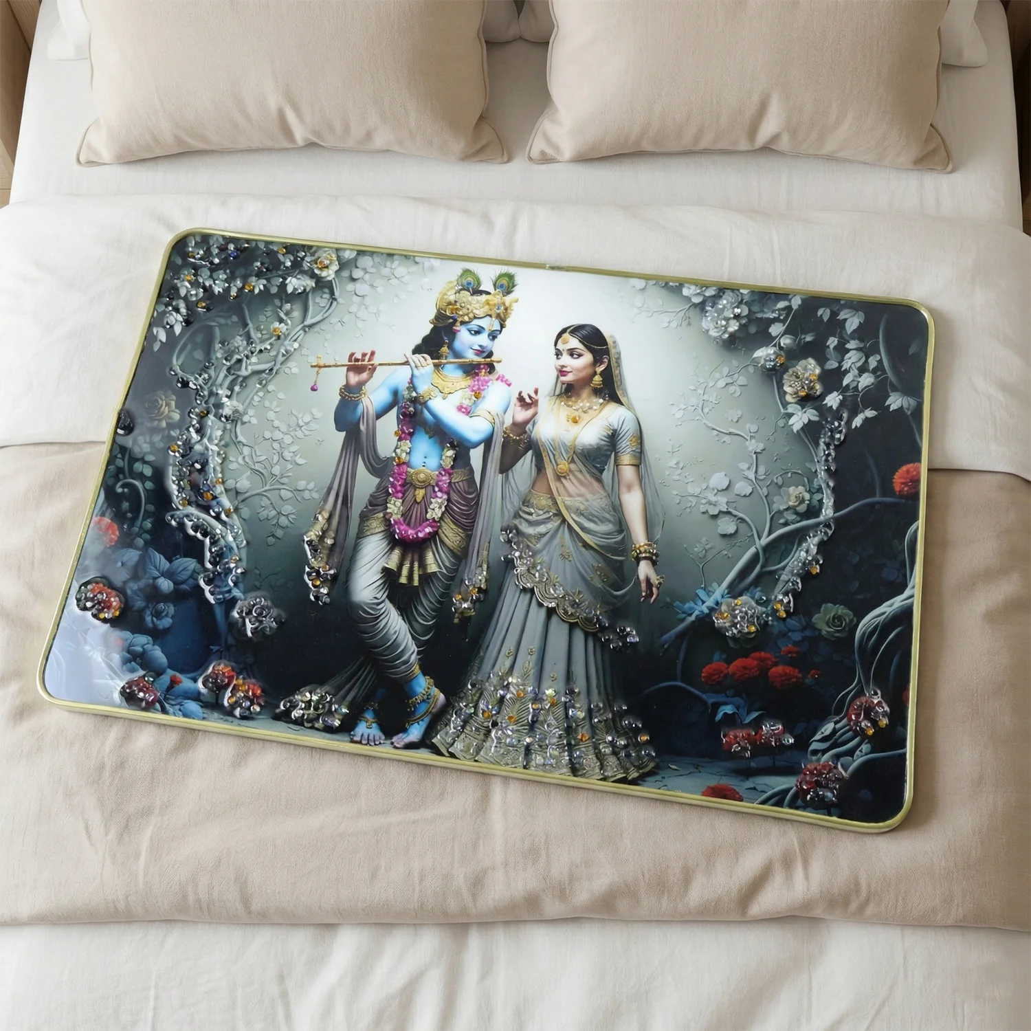 Divine Radha Krishna Flute Art Wall Frame (1 Pc, 45x30 Cm) - Image 5