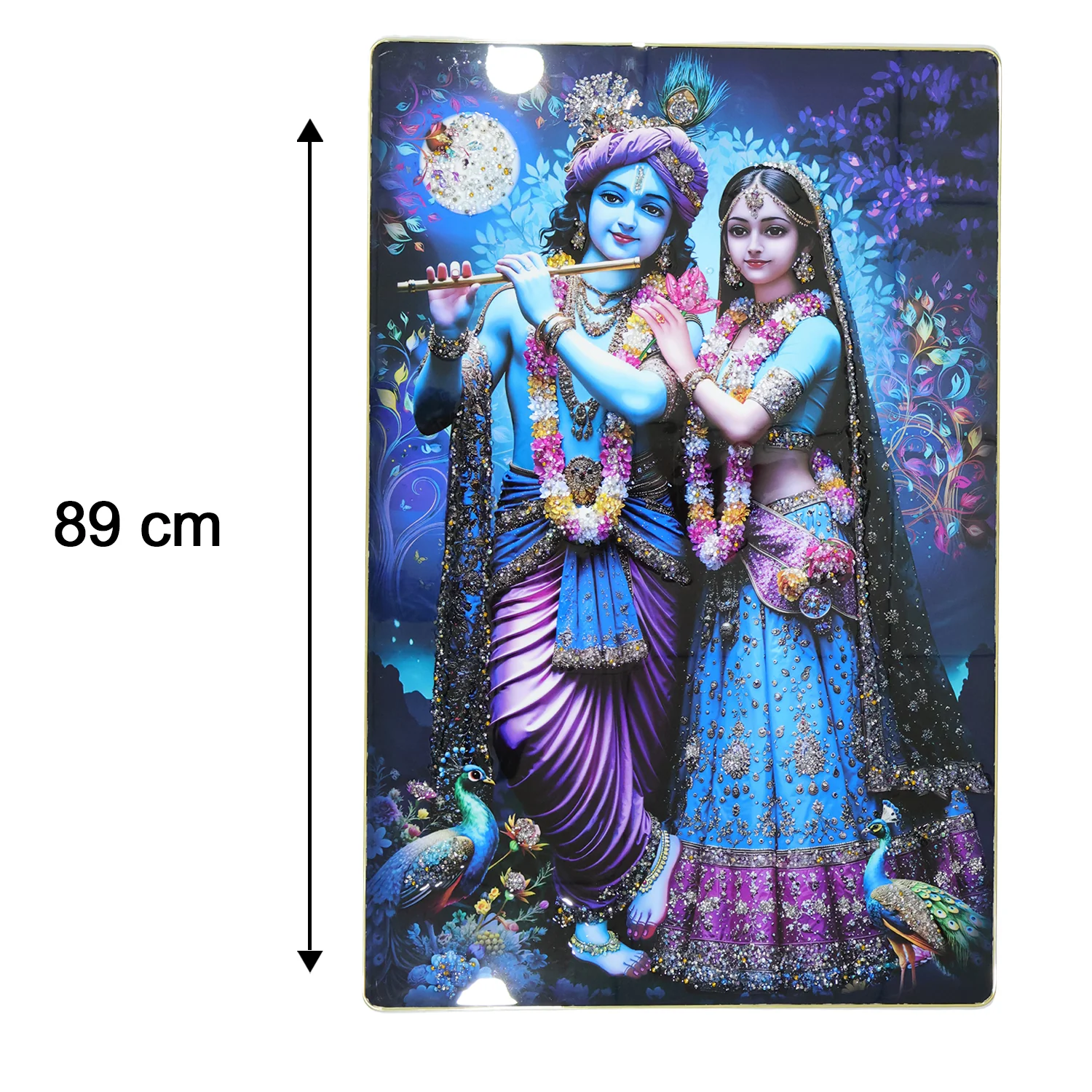 Divine Radha Krishna Full Moon Artistic Wall Frame (1 Pc, 89x58 Cm) - Image 6