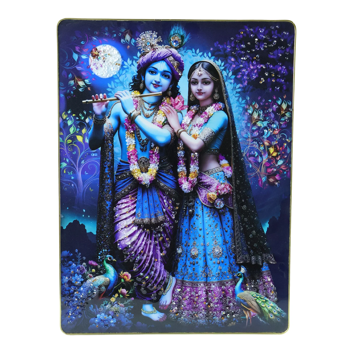 Divine Radha Krishna Moonlight Artistic Wall Frame (1 Pc, 60x45 Cm) - Image 4