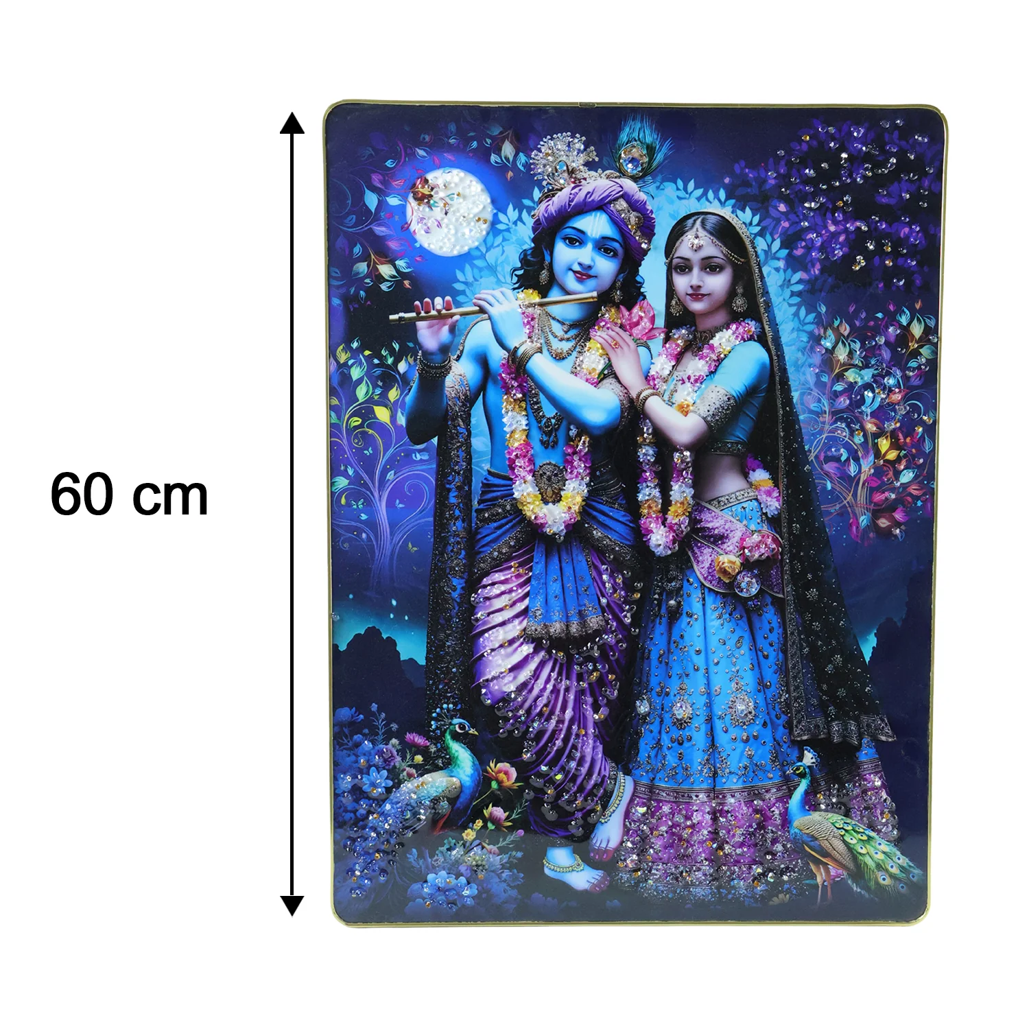Divine Radha Krishna Moonlight Artistic Wall Frame (1 Pc, 60x45 Cm) - Image 6