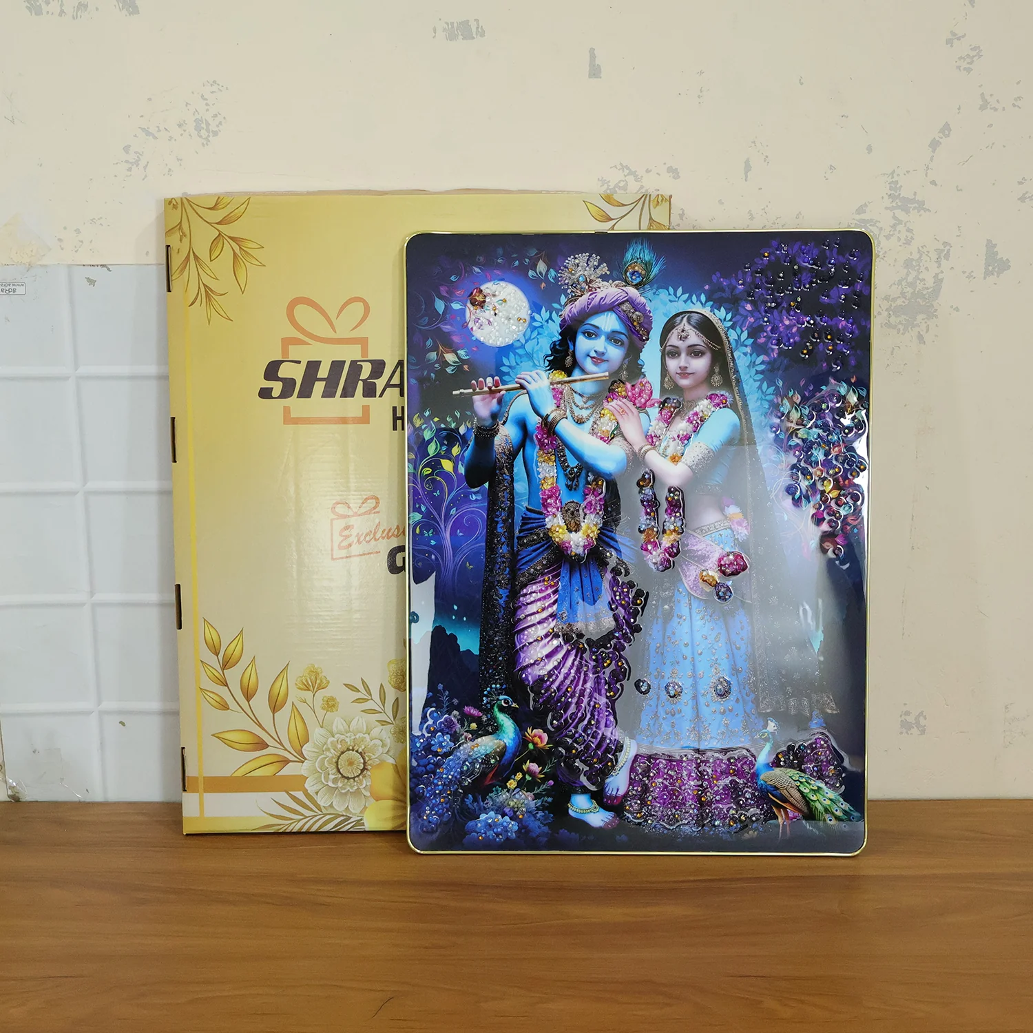 Divine Radha Krishna Moonlight Artistic Wall Frame (1 Pc, 60x45 Cm) - Image 8