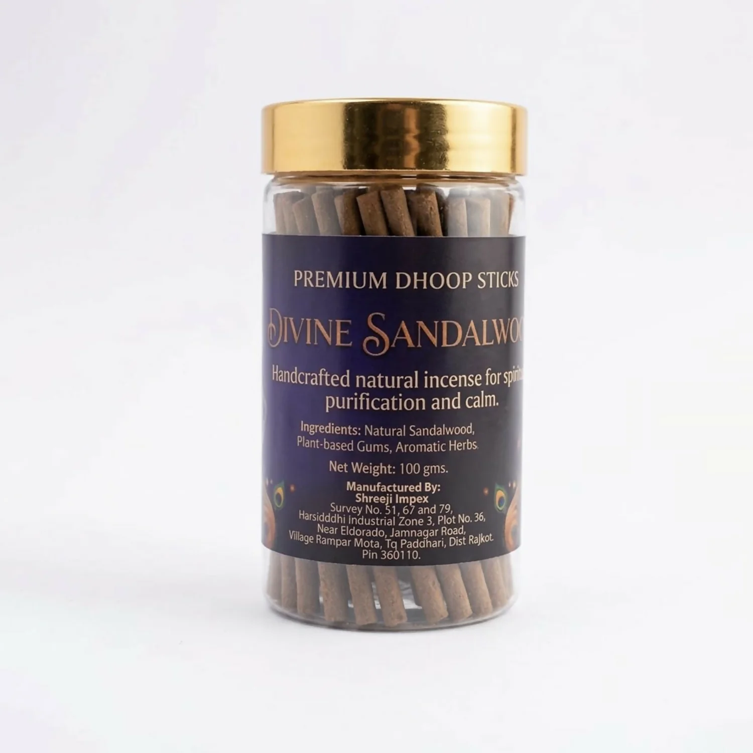 Divine Sandalwood Premium Dhoop Sticks Natural Incense Sticks for Spiritual Purification Long Lasting Aroma (100Gm) - Image 5