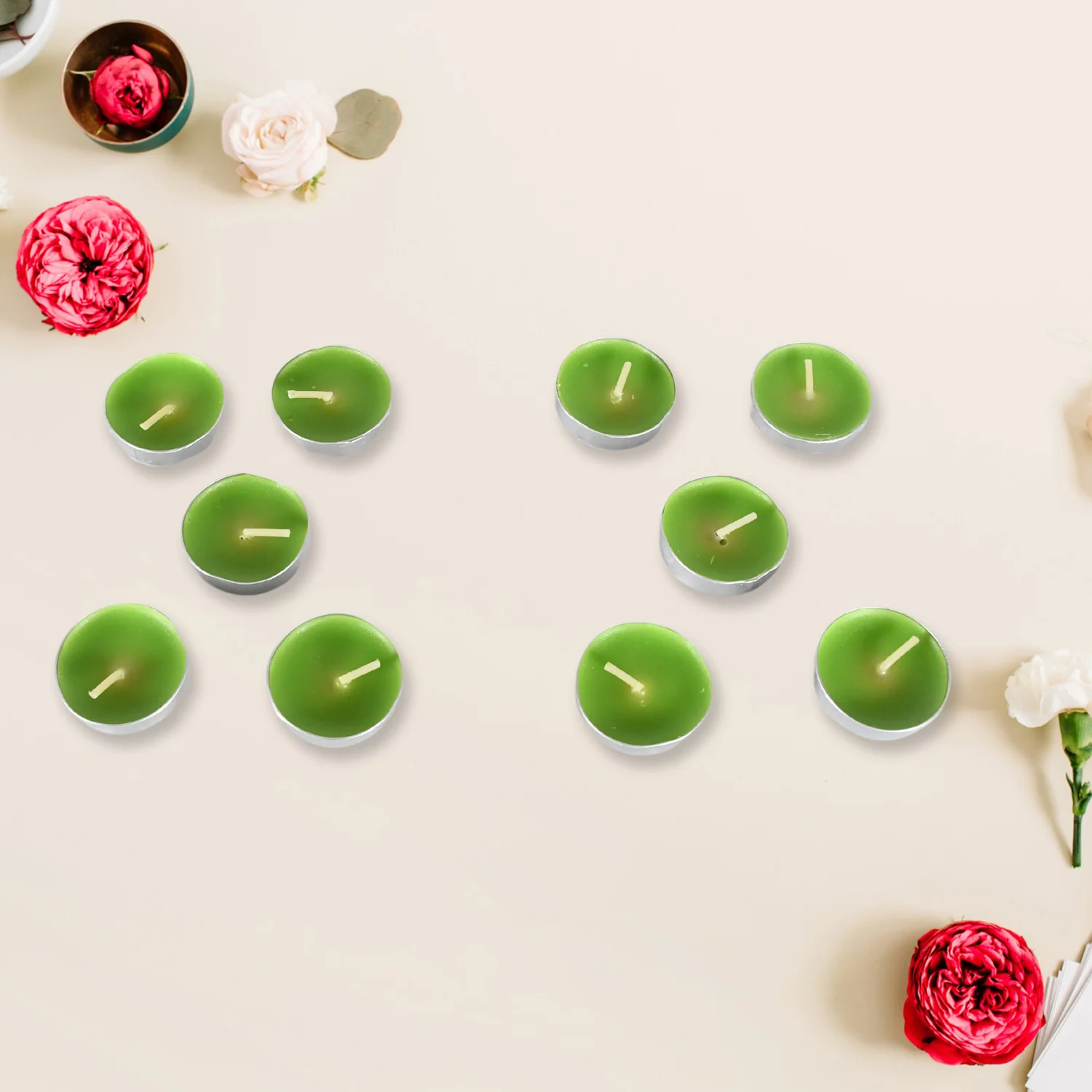 8–9 Hour Unscented Smokeless Candles for Festivals, Parties & Dinners (10 Pc) - Image 6